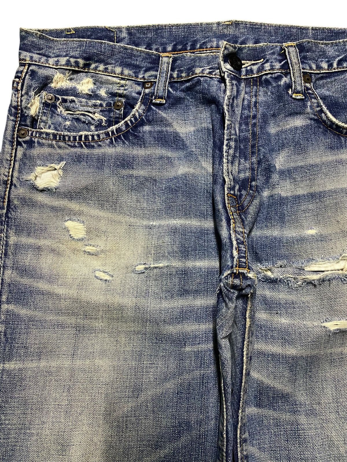 Neighborhood Vintage Japanese Brand Skull Ripped Jeans Size US 33 - 7 Thumbnail