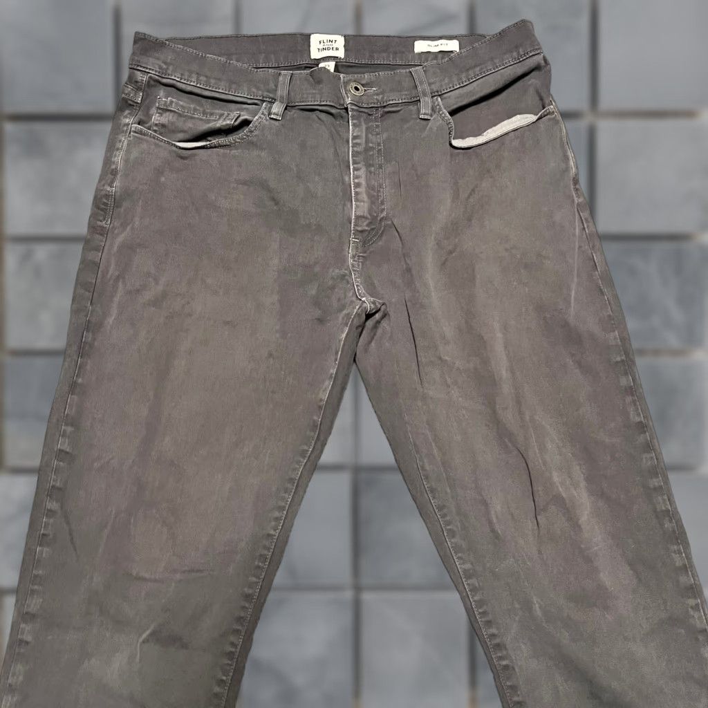 Flint And Tinder Flint And Tinder Pants Slim Fit Gray Men’s 33 Regular 34x29.5 Ankle Ink Gray Mens Size US 33 - 1 Thumbnail