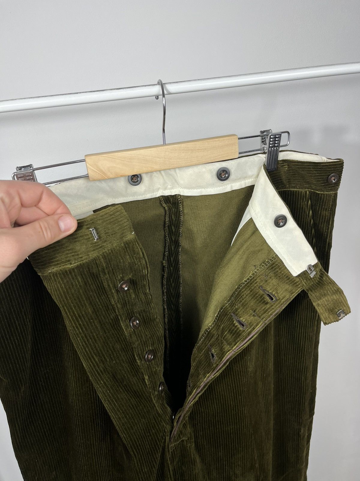 Other Vintage Corduroy Pants Olive Green Low Rise Mens Casual Size US 38 / EU 54 - 7 Thumbnail