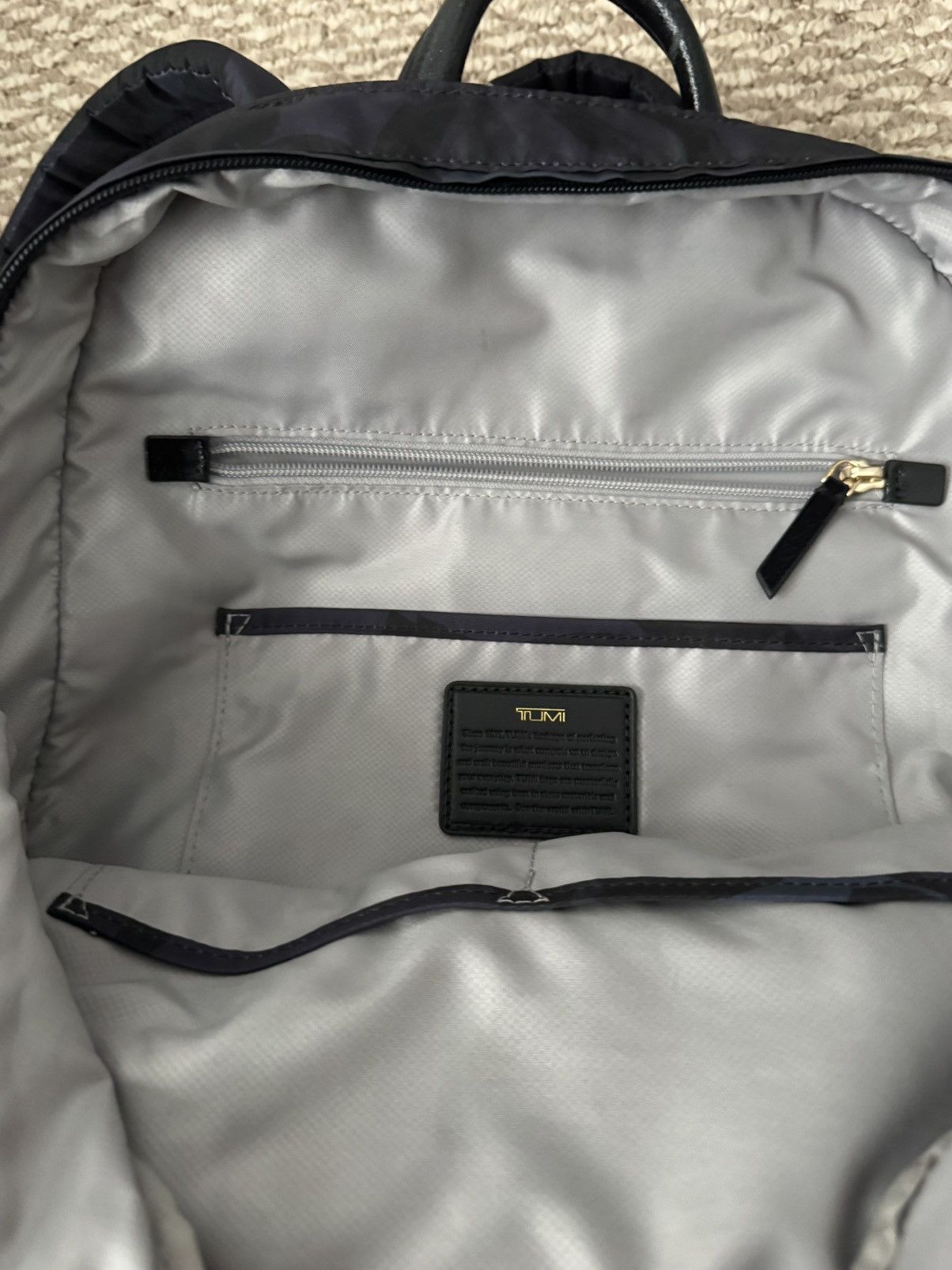 Tumi TUMI Camo Nylon Backpack Black Blue Purple Gold Hardware Size ONE SIZE - 12 Thumbnail