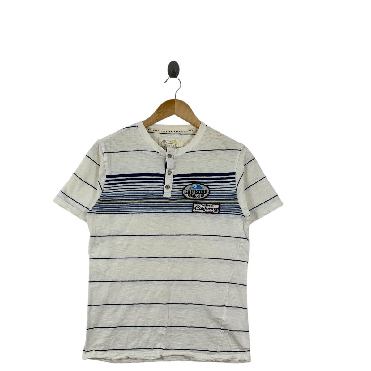 Other CRU DESIGNS SURF California Striped Henley Tee Shirt Top Size US M / EU 48-50 / 2 - 4 Thumbnail