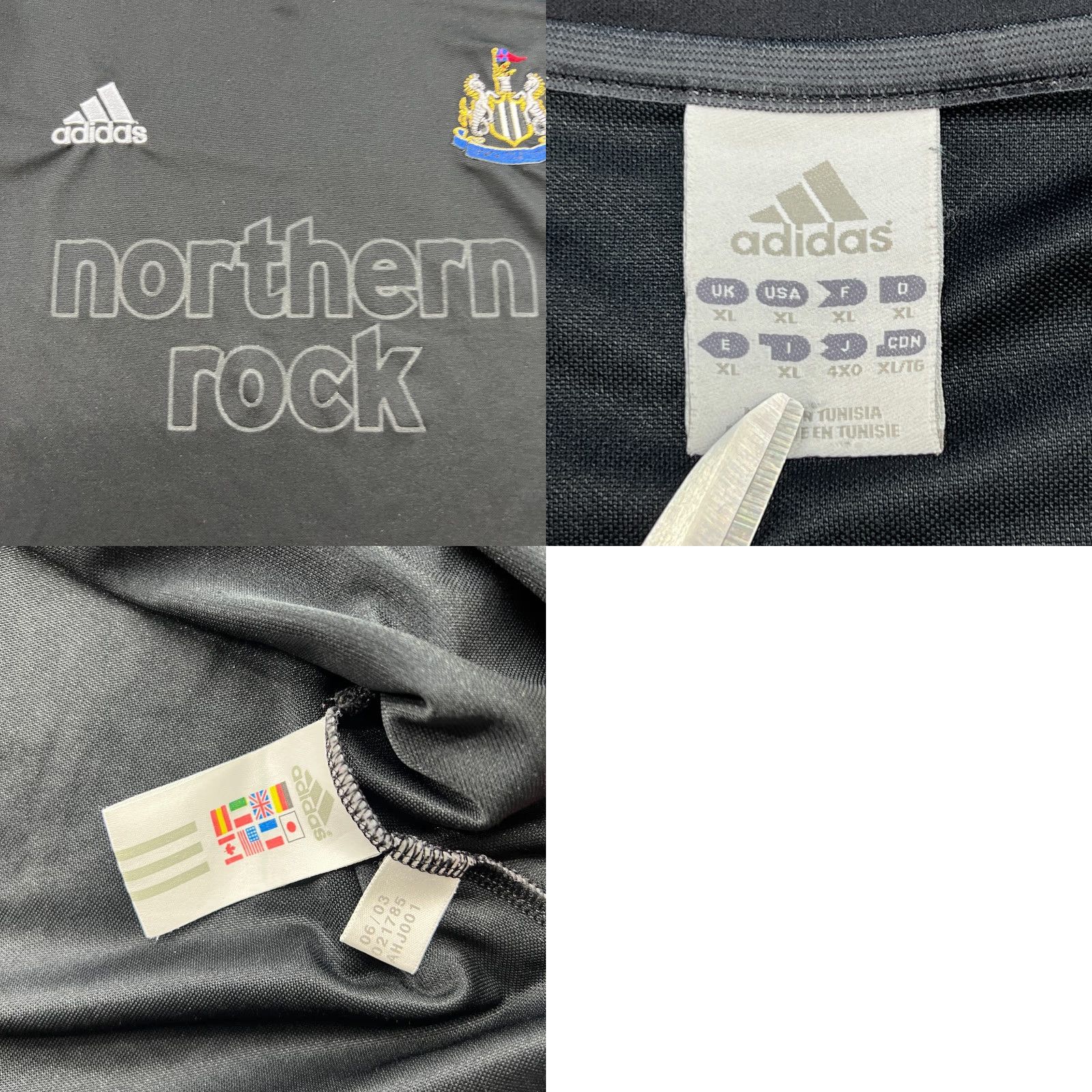 Adidas adidas New Castle 2003 2004 Away Mens Football Jersey XL Shirt Black Short Sleeve Moisture Wicking Quick Dry Sports Jersey Mens Size US XL / EU 56 / 4 - 8 Thumbnail