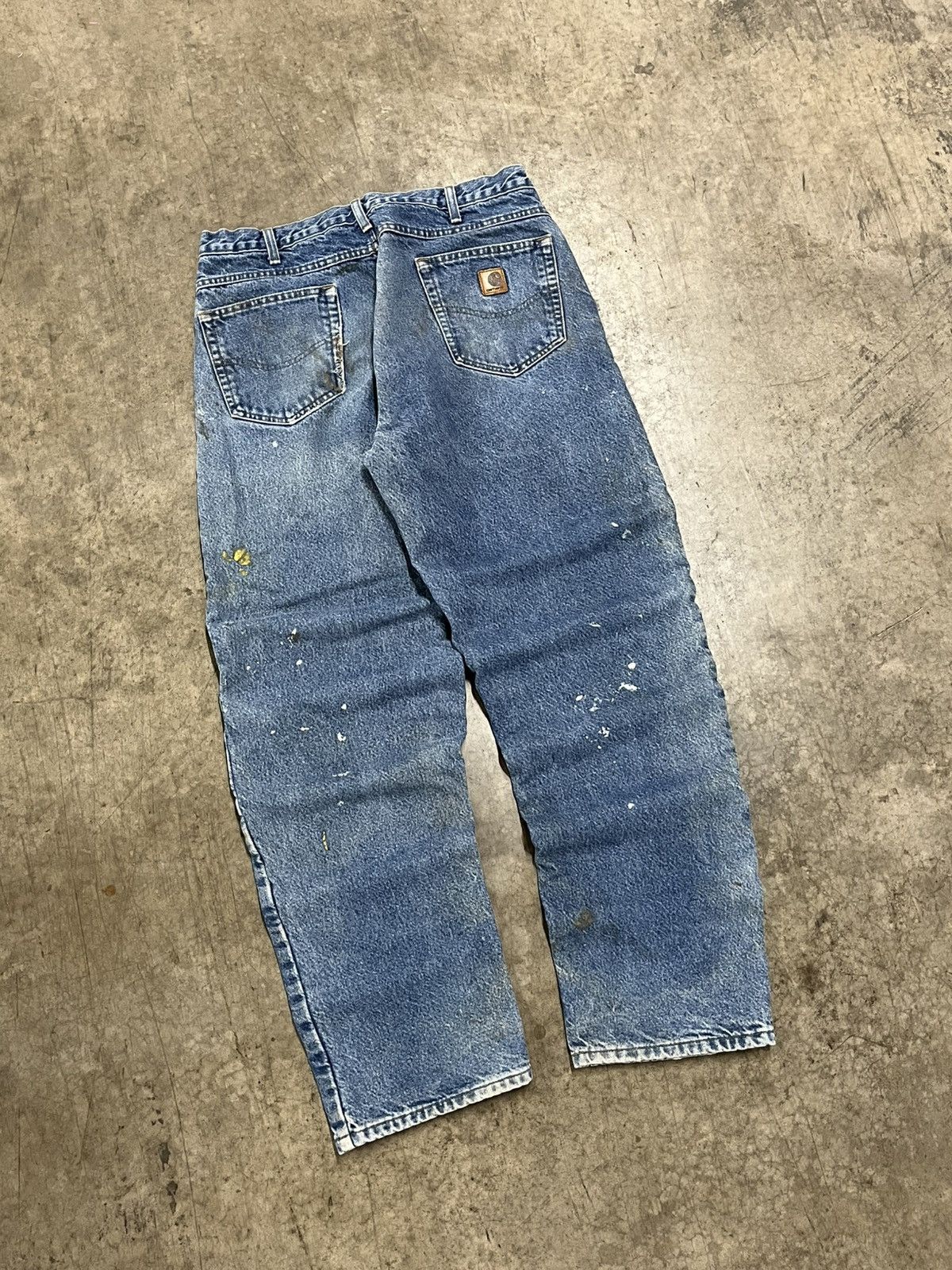 Carhartt × Vintage Carhartt thrashed and faded denim flannel lined pants skater Size US 34 / EU 50 - 2 Thumbnail