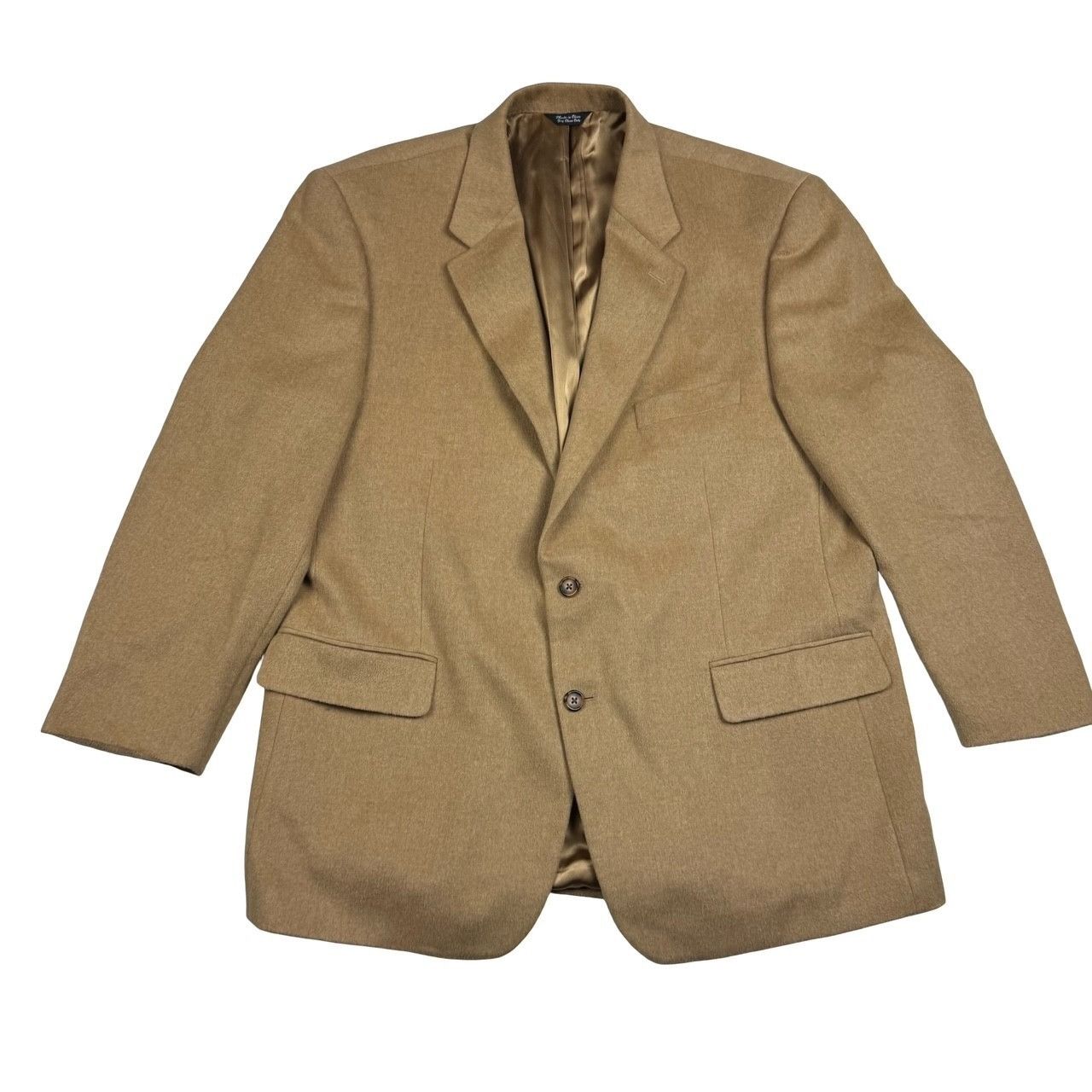 Bill Blass Bill Blass Men's 100% Camelhair 2-Button Blazer Jacket Brown Size 46R - 2 Thumbnail