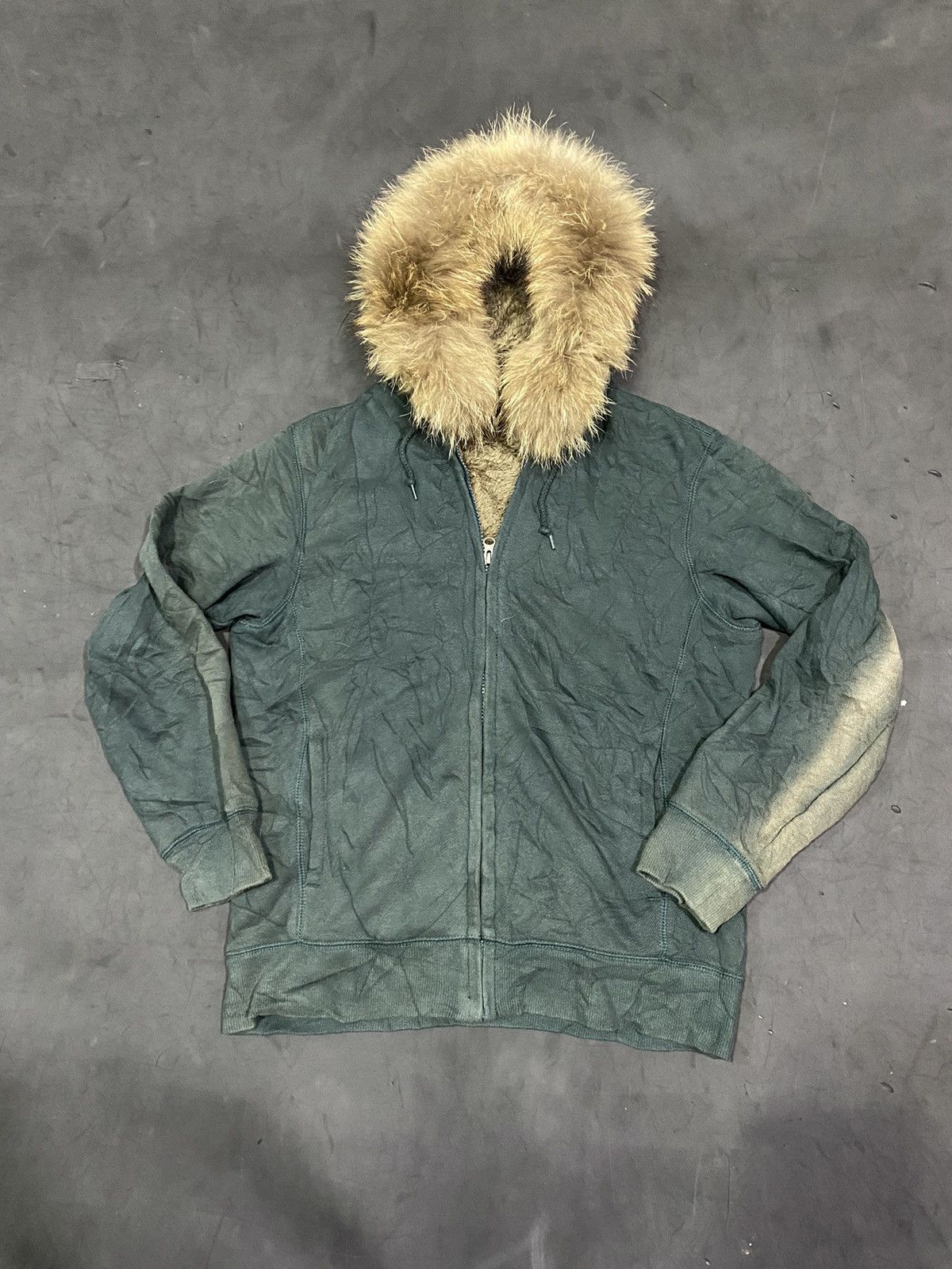 image of If Six Was Nine x Le Grande Bleu L G B Bindingofferjapanese Sunfaded Furhoodie Kmrii Gia Styled in 