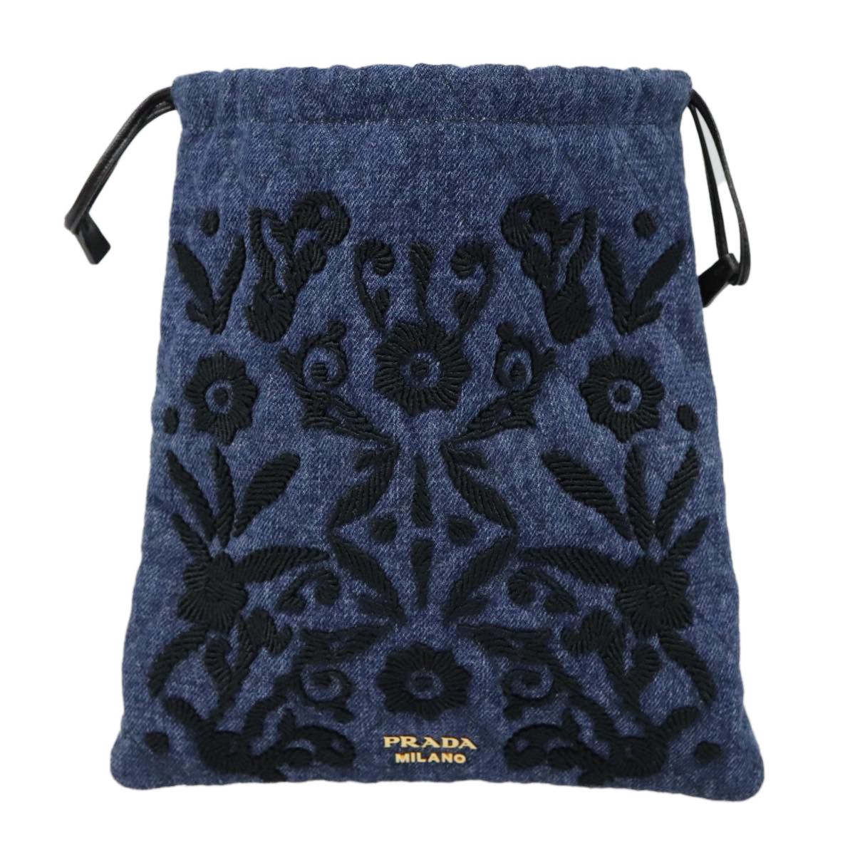 Prada Navy Denim - Jeans Clutch Bag (Pre-Owned) Size ONE SIZE - 1 Thumbnail