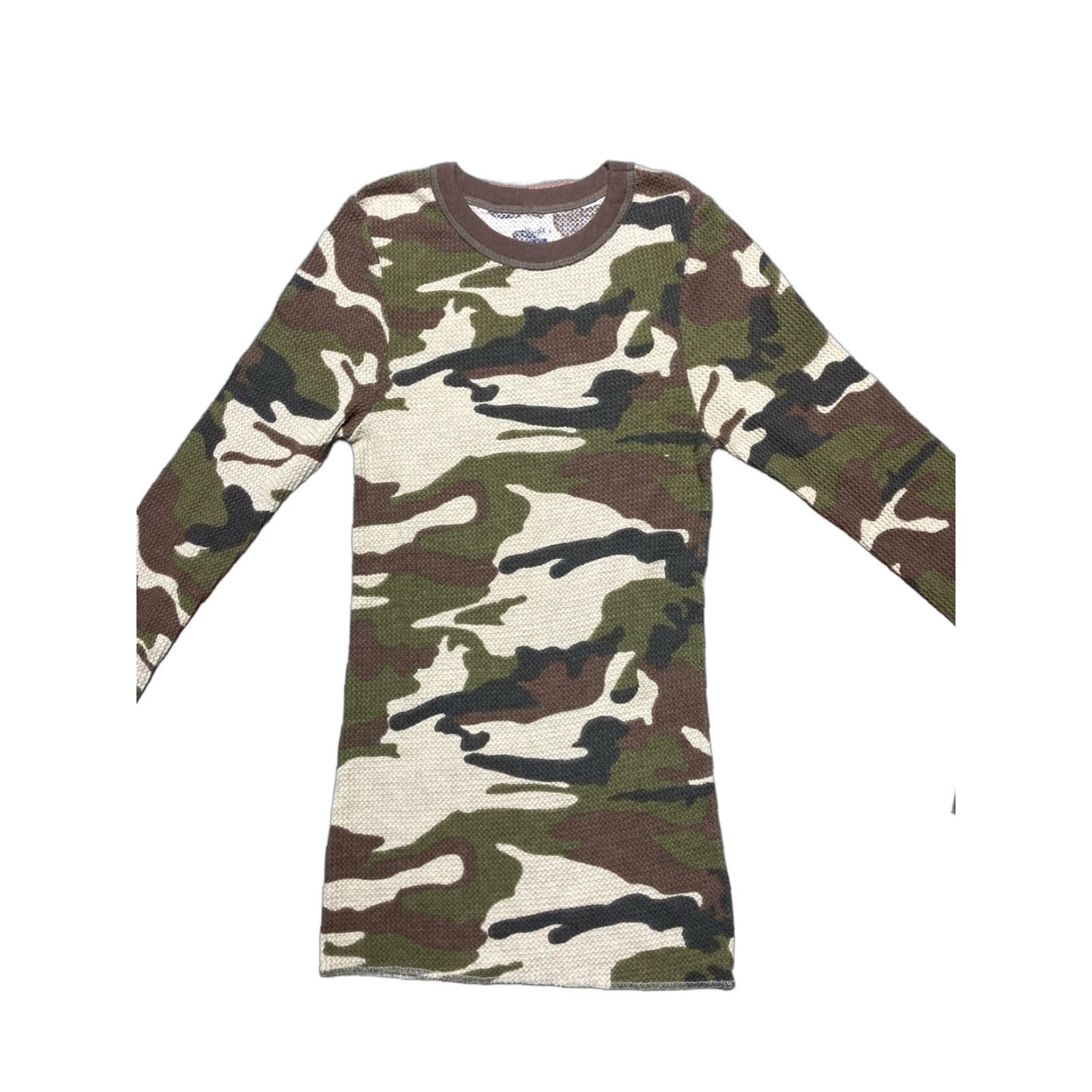 Layer 8 VINTAGE Base Waffle knit thermal shirt camo long sleeve base layer camouflage women’s small S Camouflage Thermal Knit Shirt Womens Small Size S / US 4 / IT 40 - 1 Thumbnail