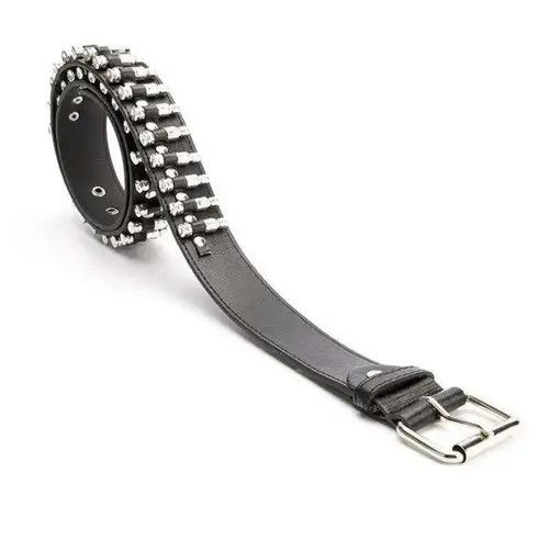 image of Unbrnd 105Cm Silver Hollow Bullet Belt in Black, Men's