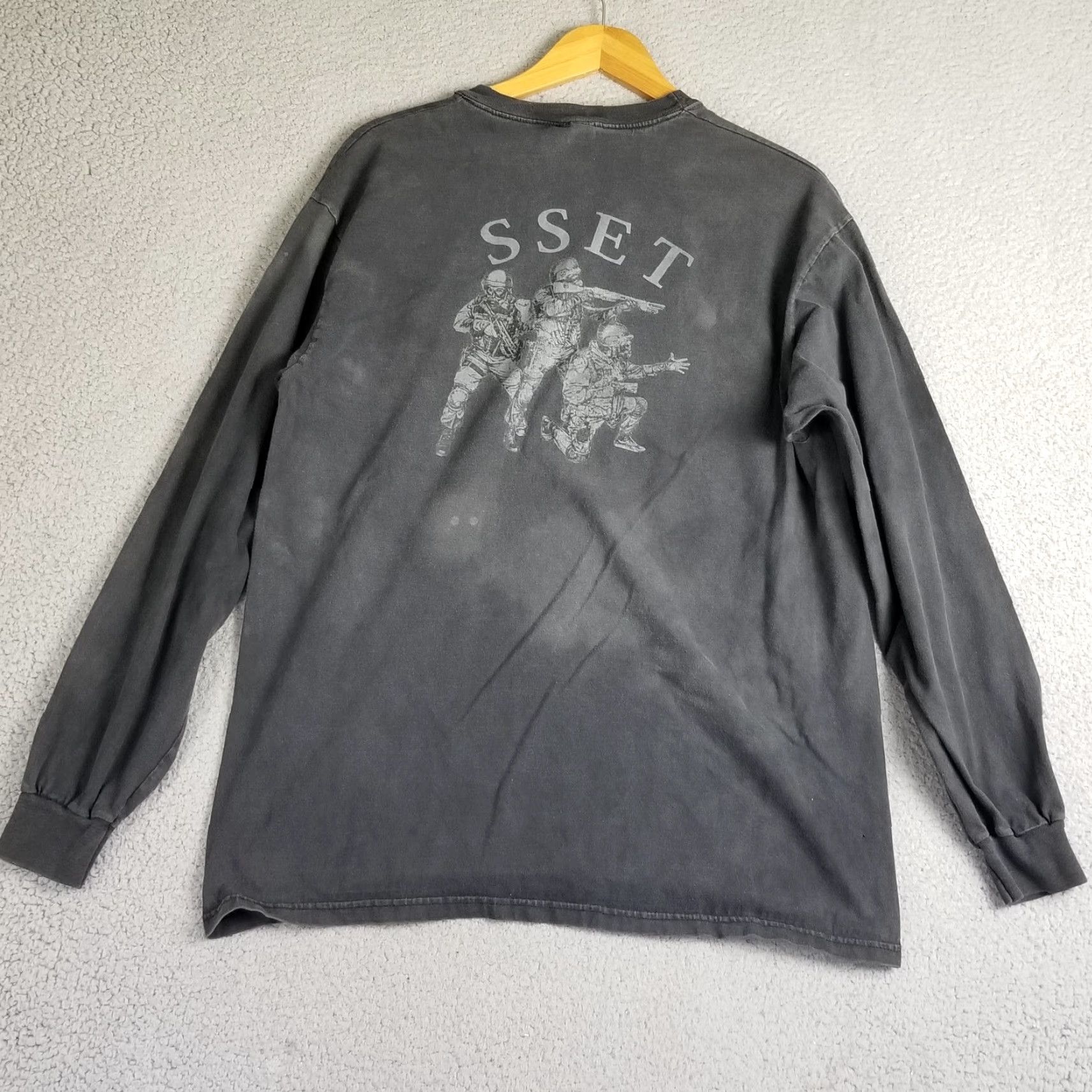 Vintage VINTAGE Police US Navy Grunge Shirt Adult Large Long Sleeve Black 90s Military Mens Size US L / EU 52-54 / 3 - 3 Thumbnail