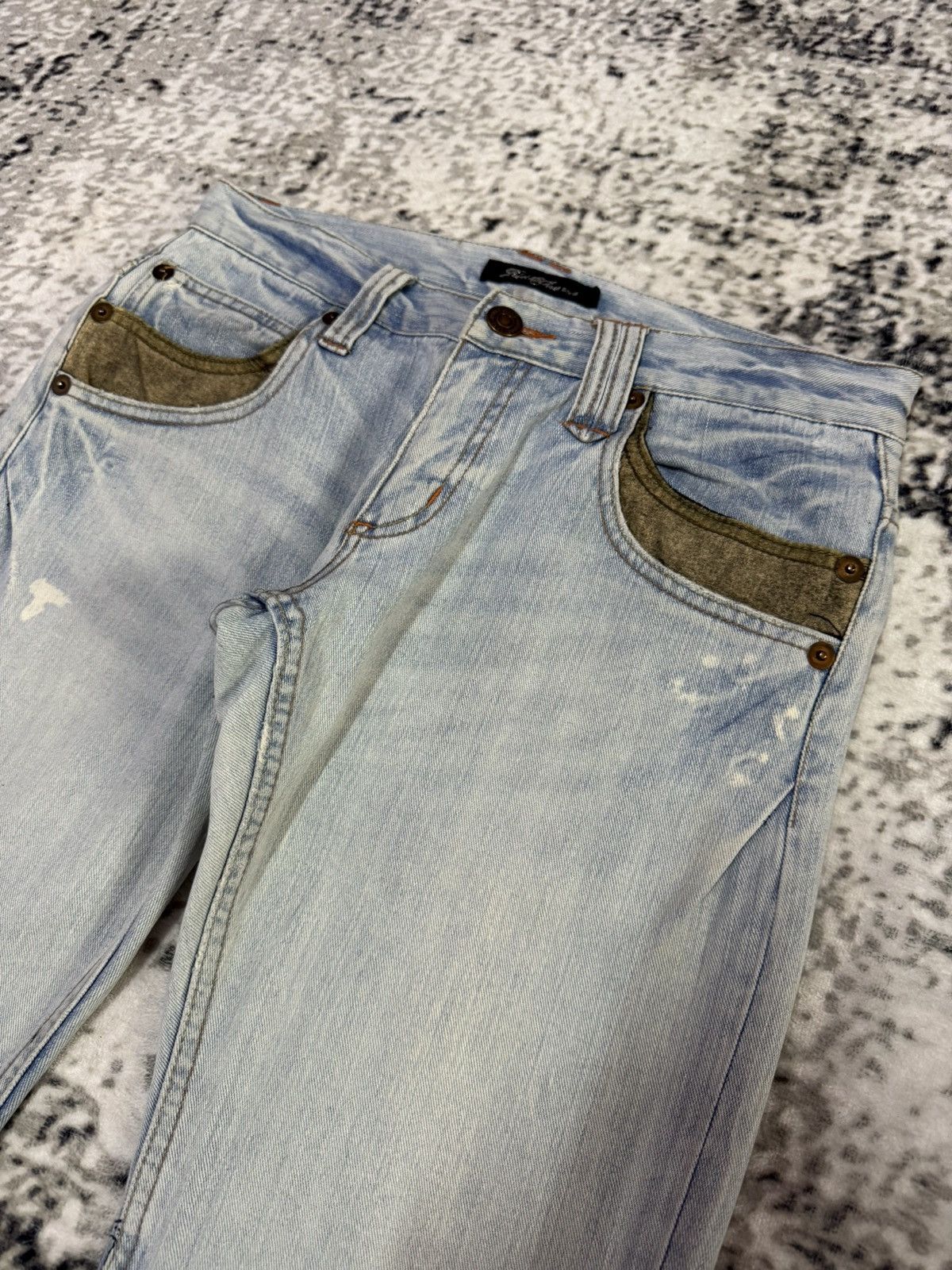 Le Grande Bleu (L.G.B.) Root Three Japan Double Pocket Wide Leg Flare Jeans Size US 30 / EU 46 - 4 Thumbnail