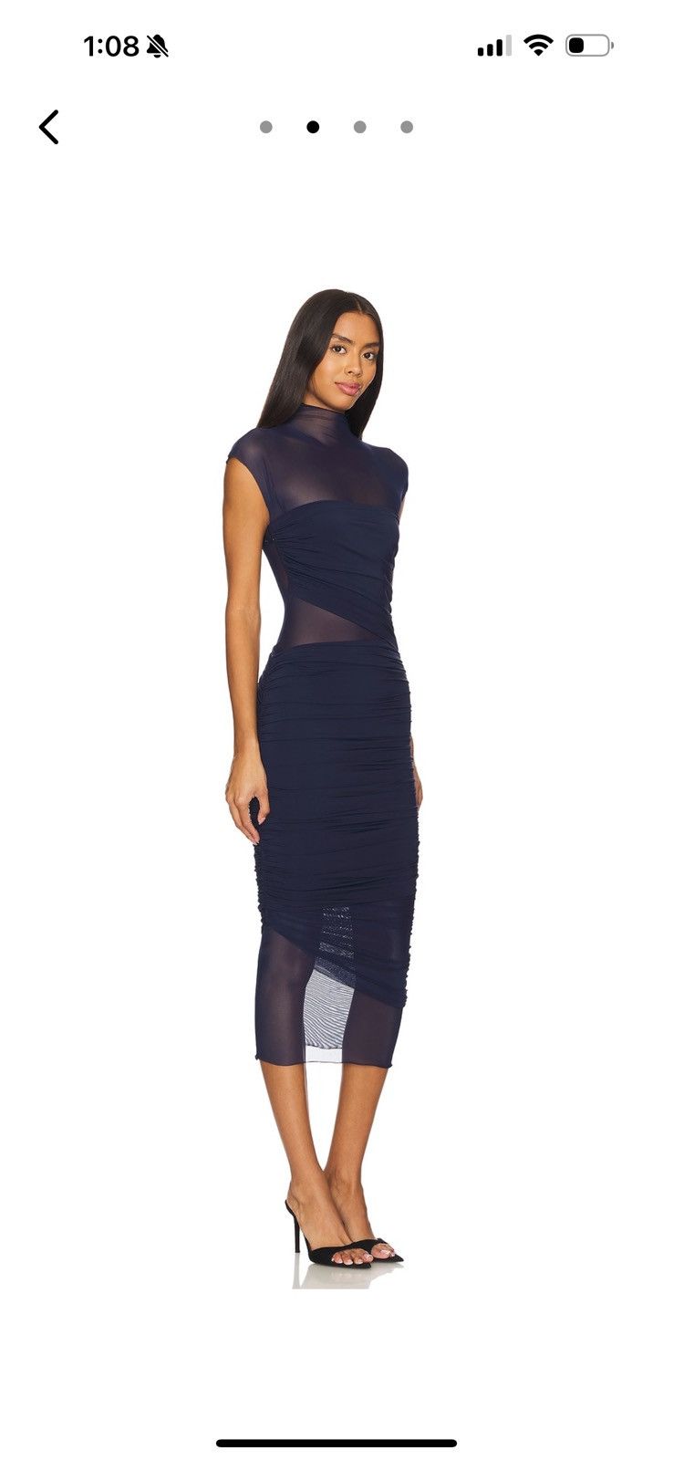 SER.O.YA SER.O.YA NWT Tabitha Mesh Ruched Midi Dress SIZE MEDIUM Size M / US 6-8 / IT 42-44 - 2 Thumbnail
