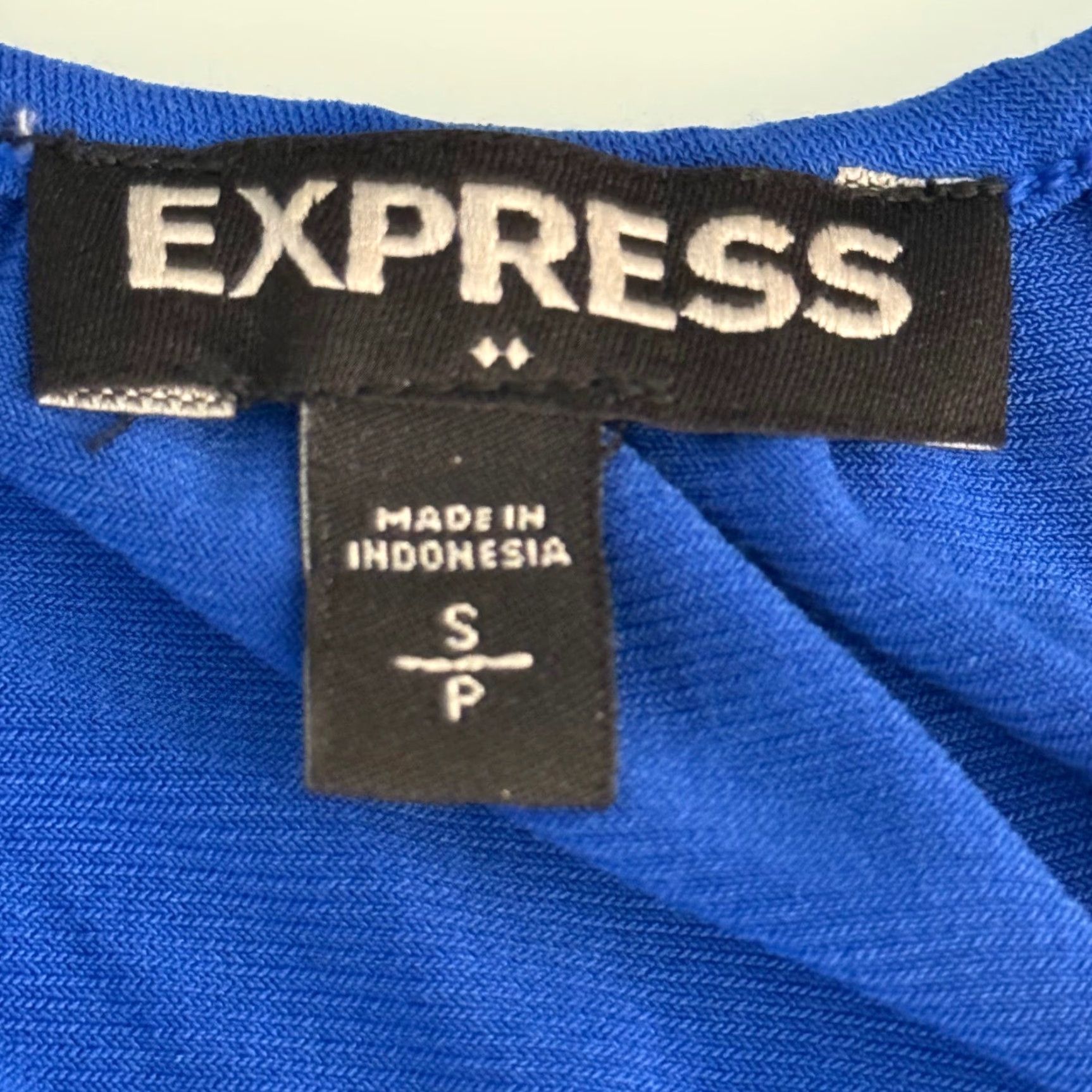 Express Express Halter Tank Top S Cobalt Blue Bubble Hem Keyhole Y2K Retro Comfort Modern Casual Night Out Women Size S / US 4 / IT 40 - 5 Thumbnail