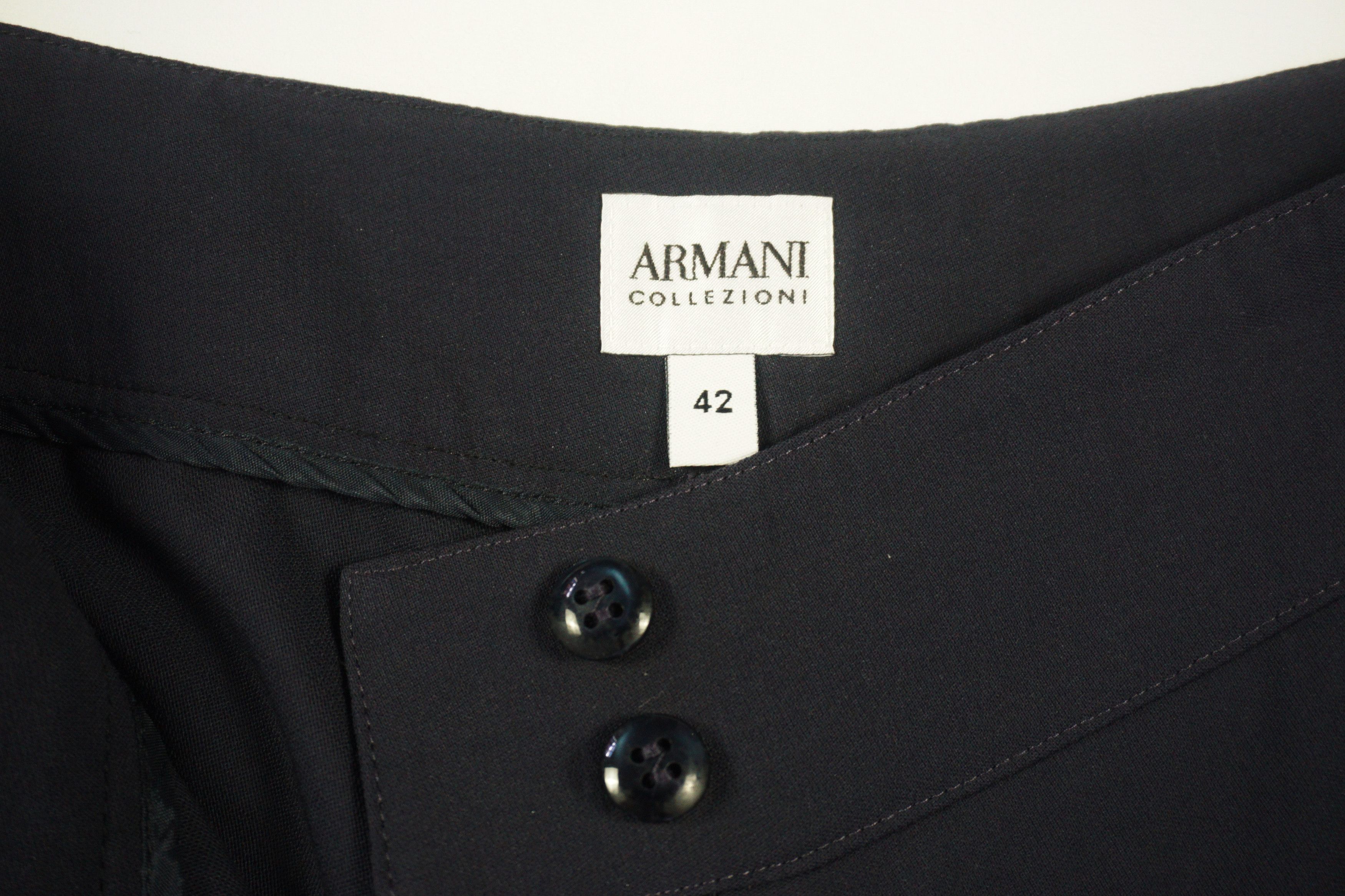 Armani Collezioni Armani Collezioni Lana Vergine Wide Leg High Waisted Pants Size 28" / US 6 / IT 42 - 6 Thumbnail