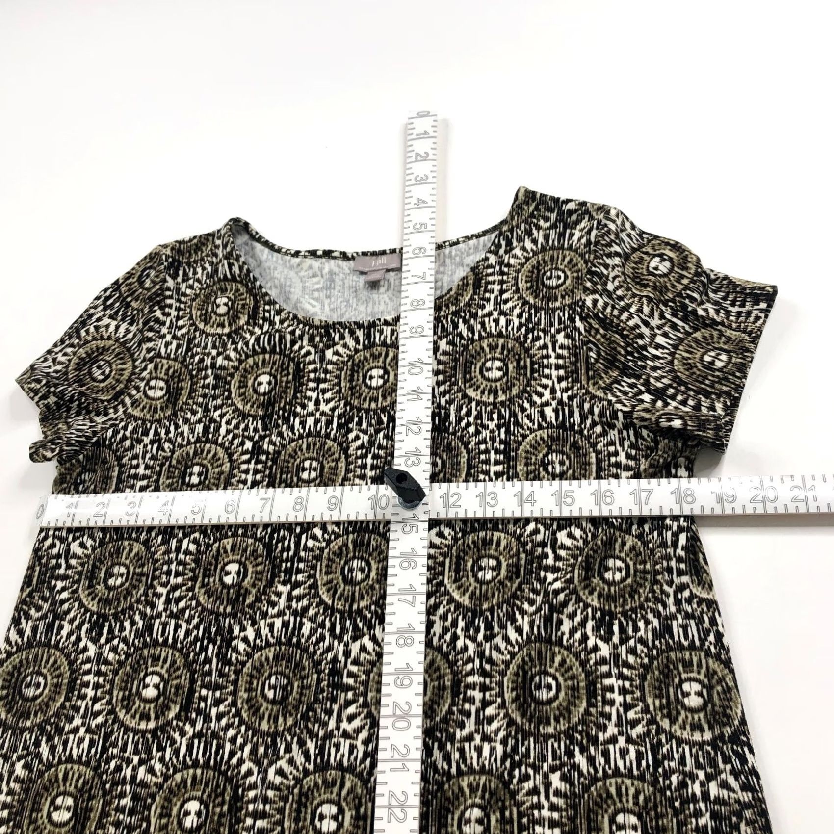 J. Jill J. Jill Dress Tunic Shift Knee Length Rayon Green Medallion All Over Print Women M Medium Size M / US 6-8 / IT 42-44 - 5 Thumbnail