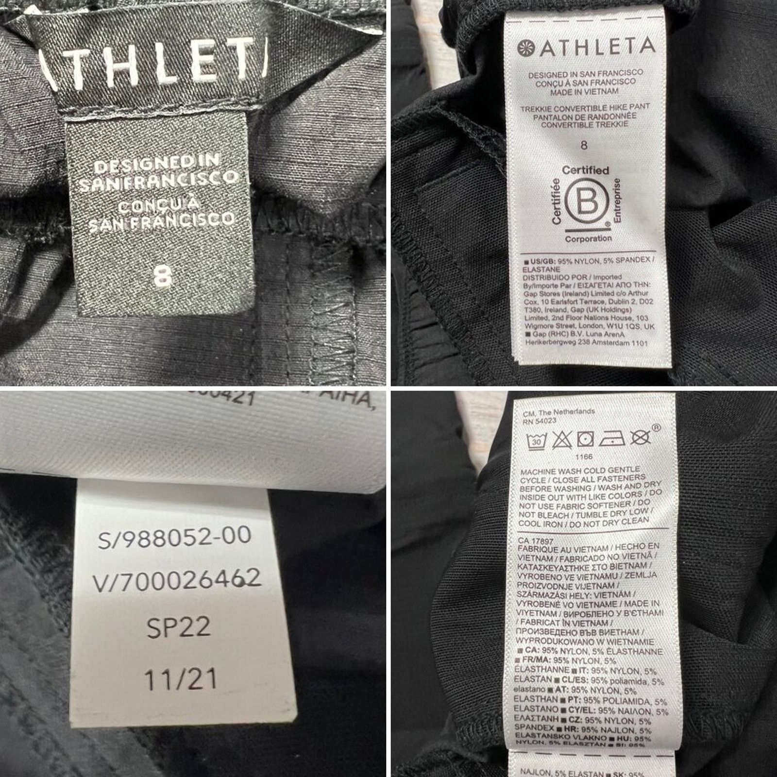 Athleta Athleta Convertible Hiking Pants Size 8 Black Zip Off Capri Size 30" / US 8 / IT 44 - 3 Thumbnail