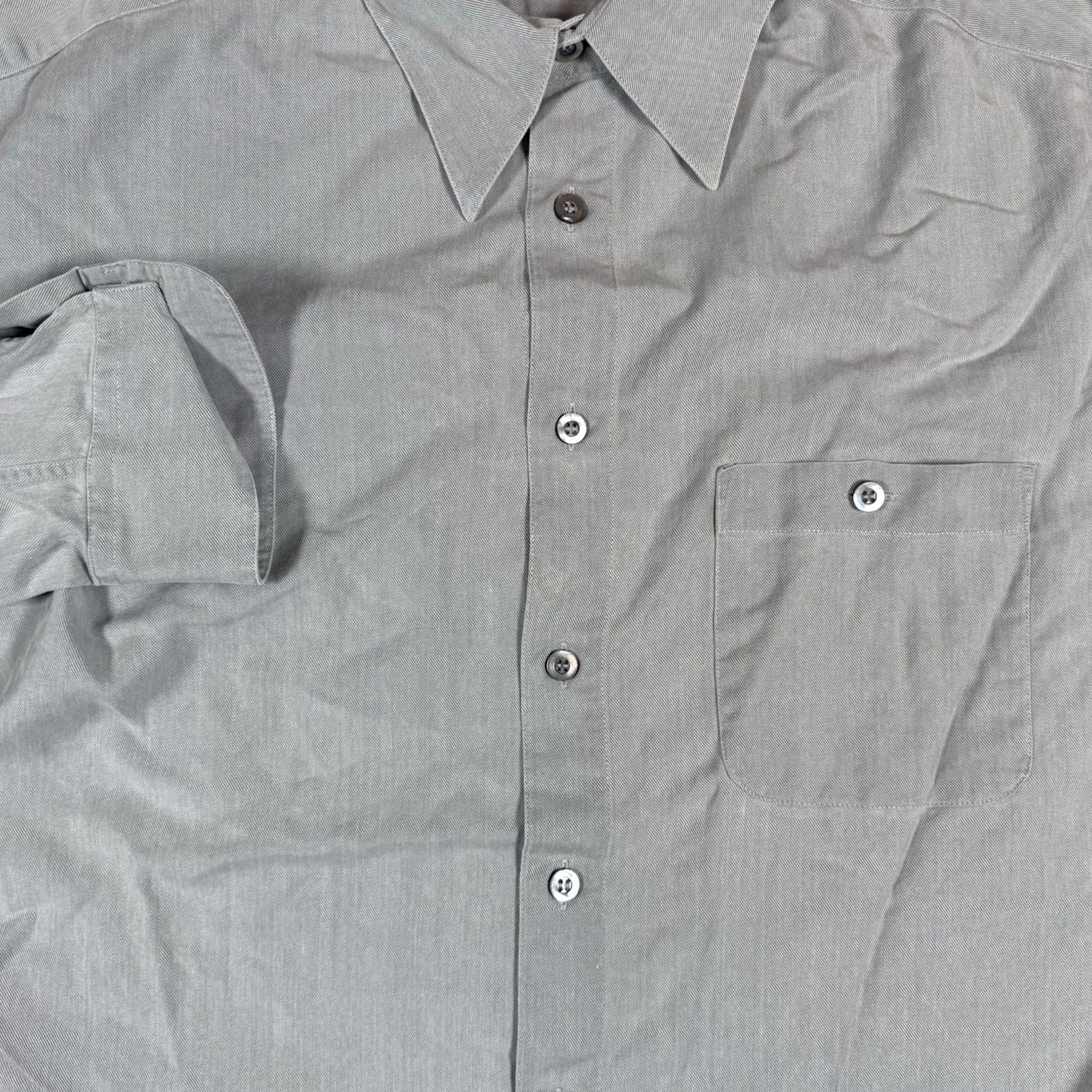 Ermenegildo Zegna VINTAGE Ermenegildo Zegna Shirt Mens XL Gray Button-Down Button-Up Long Sleeve Formal Mens XL Gray Ermenegildo Zegna Shirt Size 46R - 5 Thumbnail