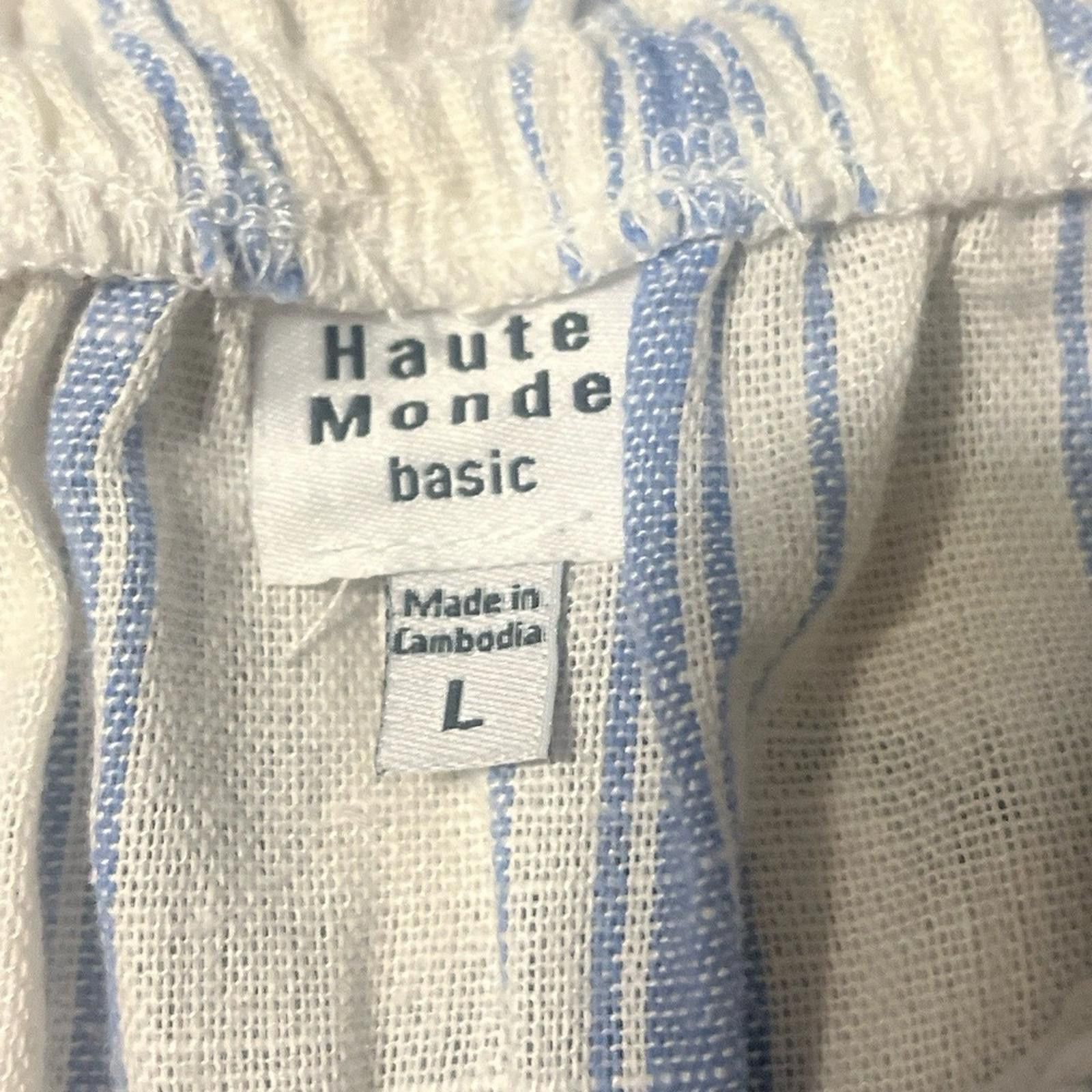 Other Haute Monde Off Shoulder Blouse L Blue White Striped Lace Size L / US 10 / IT 46 - 5 Thumbnail