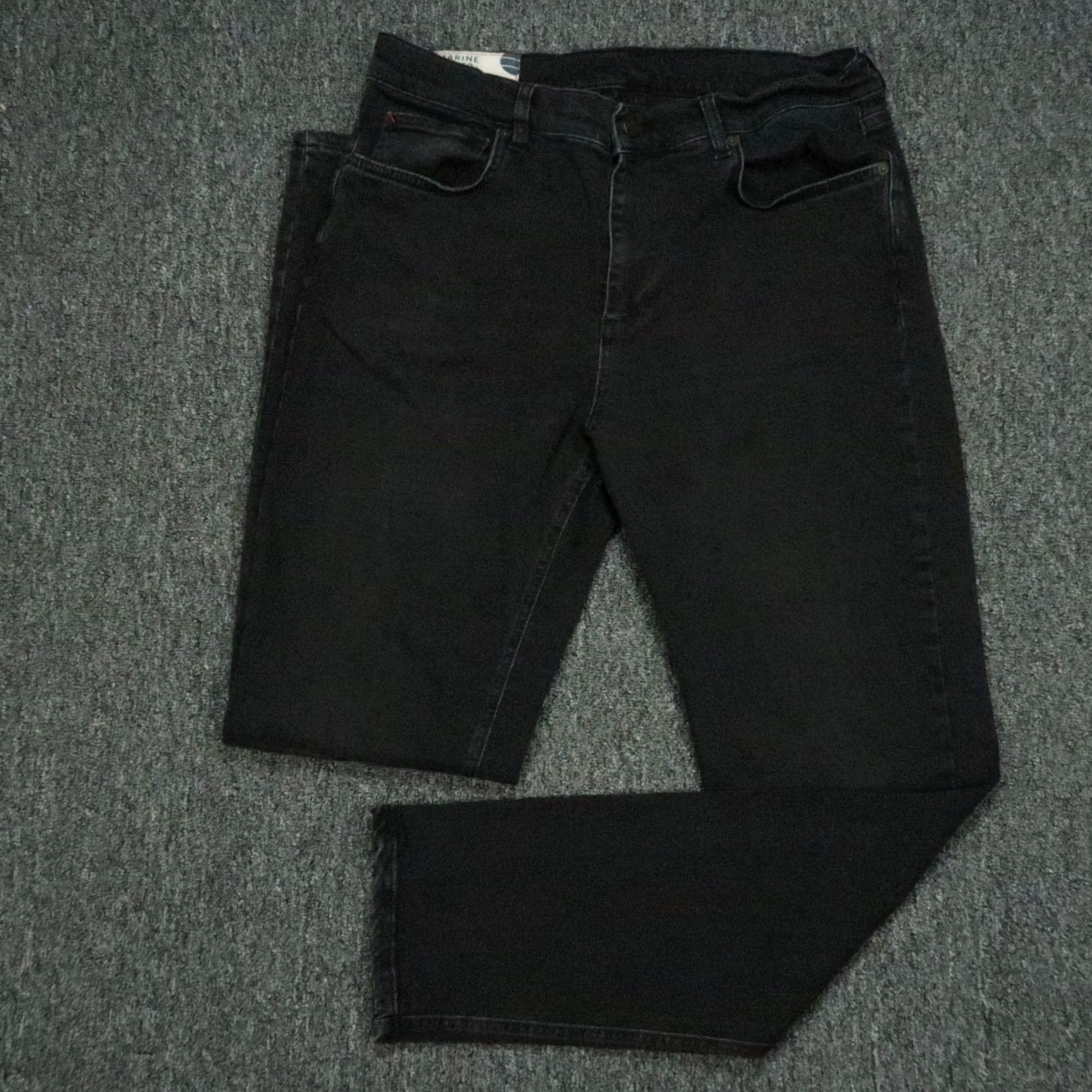 Marine Layer Marine Layer Jeans Mens 33x32 Black Slim 5-Pocket Denim Straight Jeans Size US 33 - 2 Thumbnail