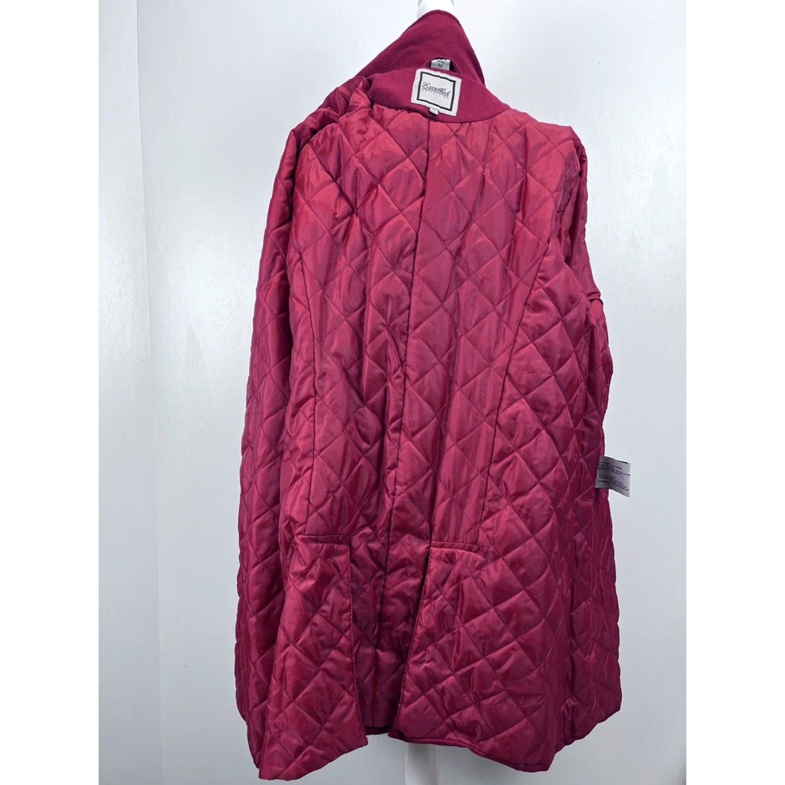 Vintage VINTAGE Excelled Wool Blend Coat Jacket Womens 3X Plus Red Lined Quilted NWT Coat Size XXL / US 16-18 / IT 52-54 - 7 Thumbnail