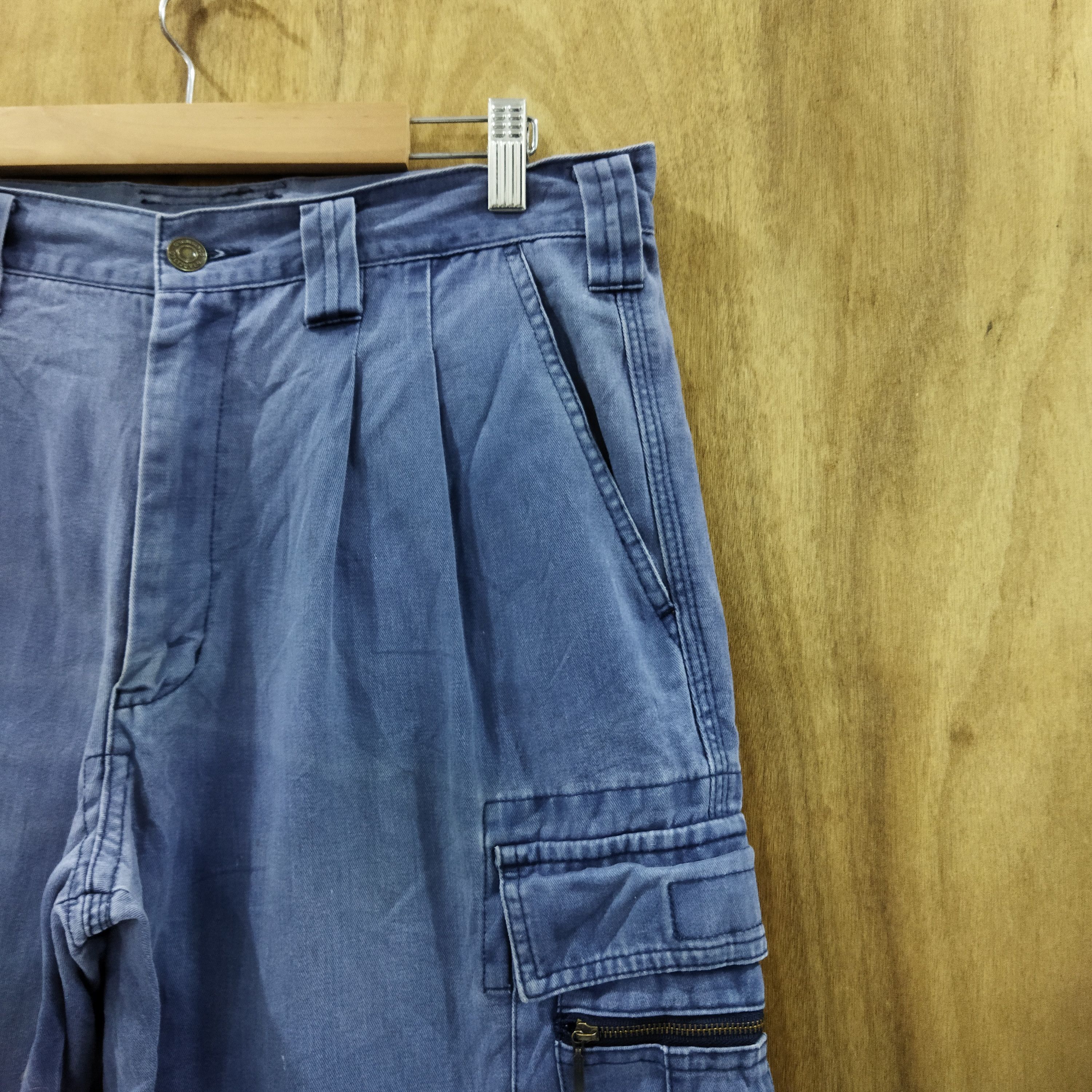 Japanese Brand GRAN SISCO FADED BLUE WORK WARE CARGO PANTS Size US 32 / EU 48 - 5 Thumbnail