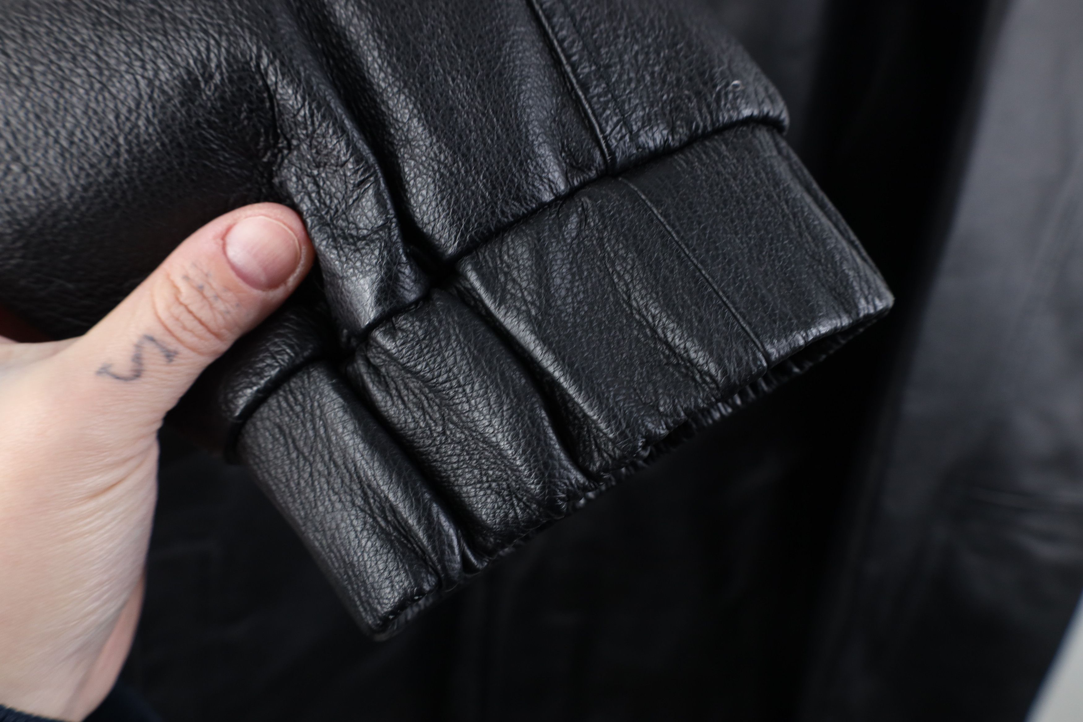 Vintage Vintage 90s Streetwear Quilted Leather Full Zip Jacket Black Size US XXL / EU 58 / 5 - 8 Thumbnail