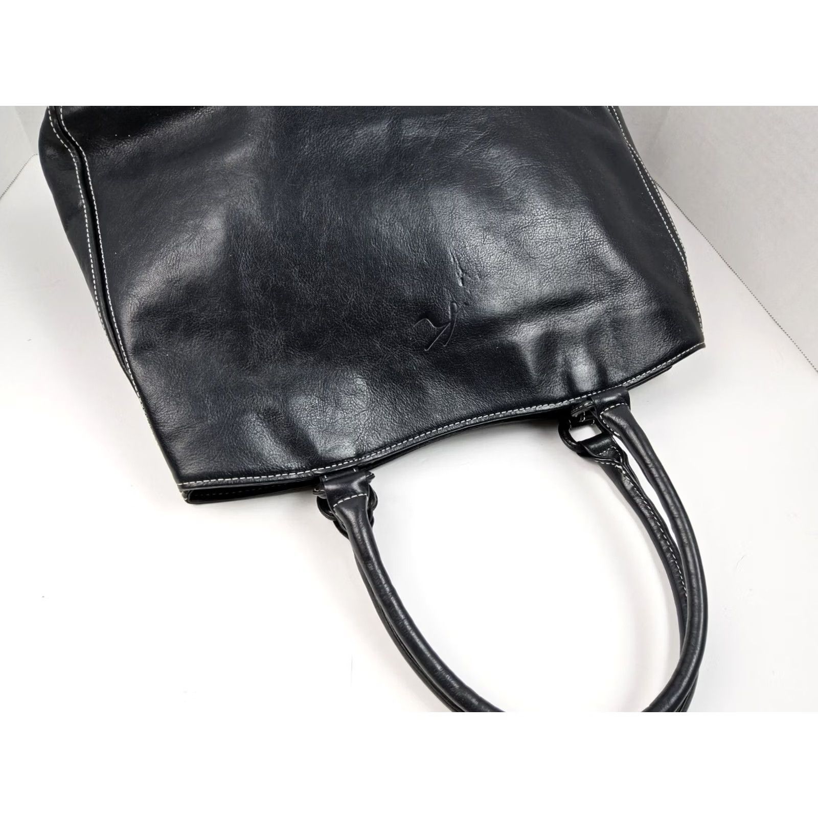 Vintage Kitamura Leather Tote Shoulder Handbag Purse Black Women Large Tote Leather Black 14x9.5x4.5 Womens Size ONE SIZE - 6 Thumbnail