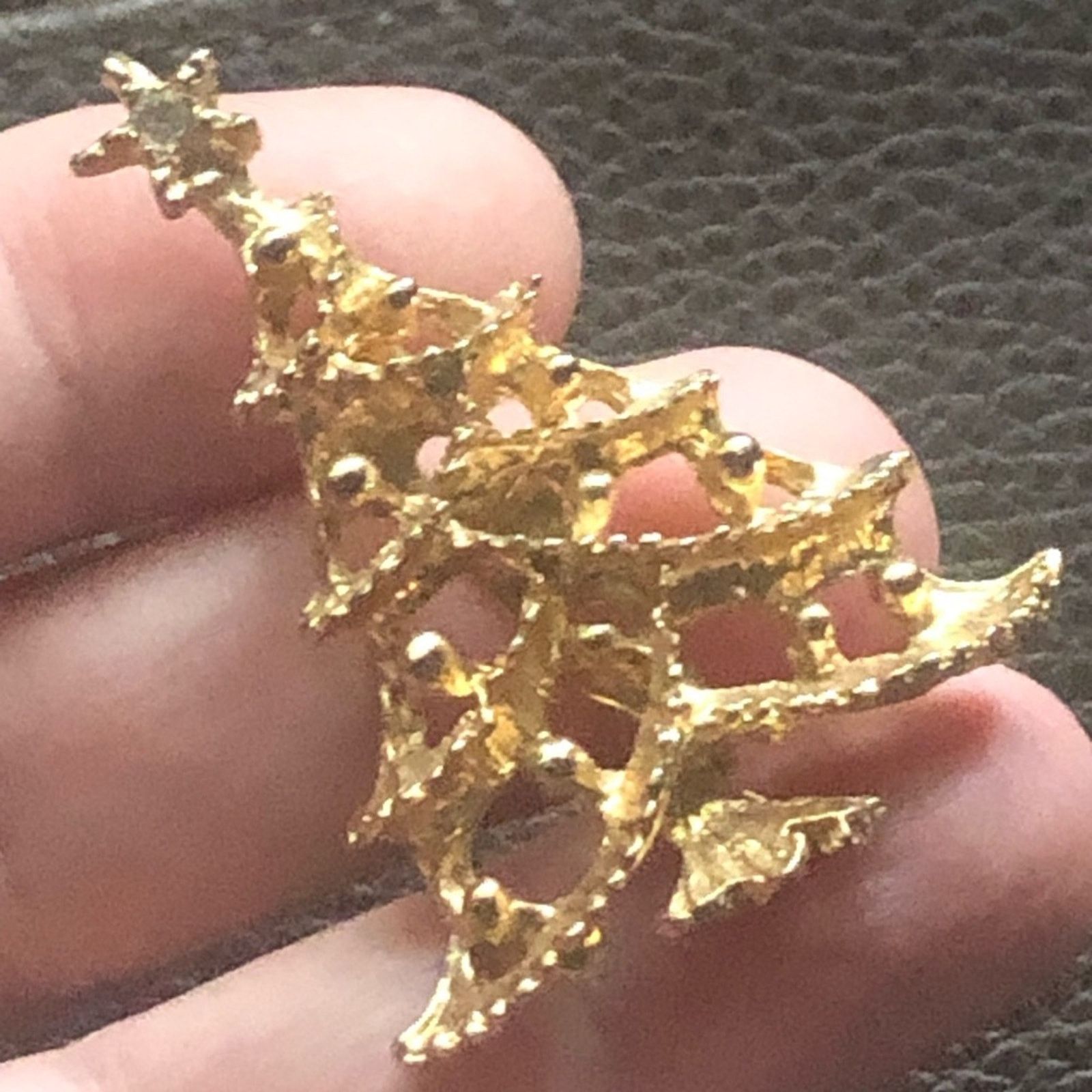 Vintage Vintage Holiday Christmas tree gold plated brooch pin Size ONE SIZE - 3 Thumbnail