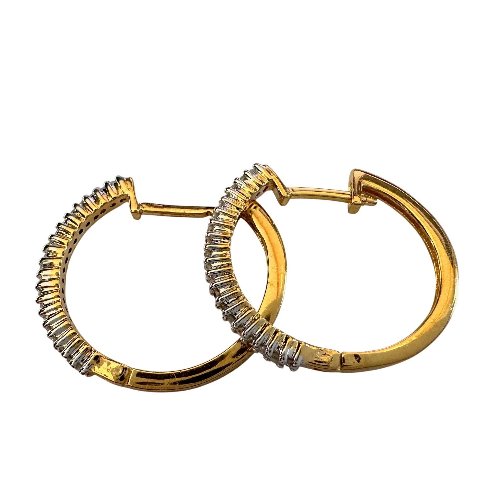 Other 1/3 Carat Natural Diamond Hoop Earrings Size ONE SIZE - 4 Thumbnail