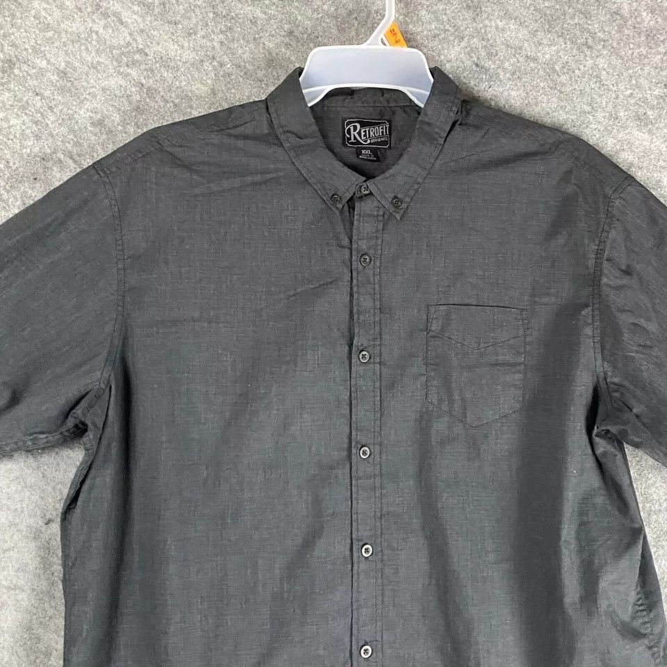 Retrofit Retrofit Button Down Shirt XXL Men's Short Sleeve Gray Size US XXL / EU 58 / 5 - 2 Thumbnail