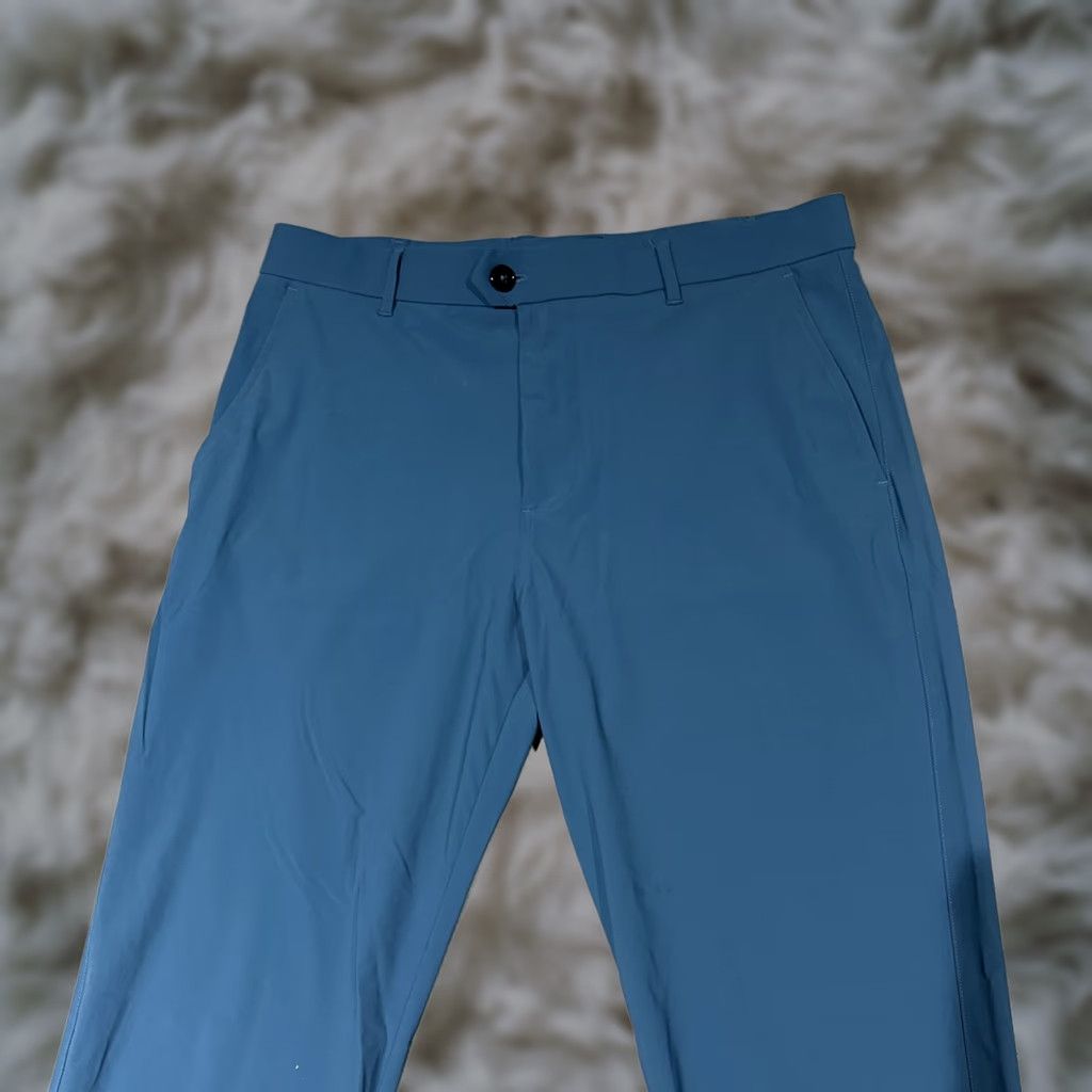 Vintage Greyson Montauk Trousers Pants Regular 36x32 Teal Green Chino Stretch Pockets Belt Loops Flat Front Classic Outdoor Golf Mens Size US 36 / EU 52 - 1 Thumbnail