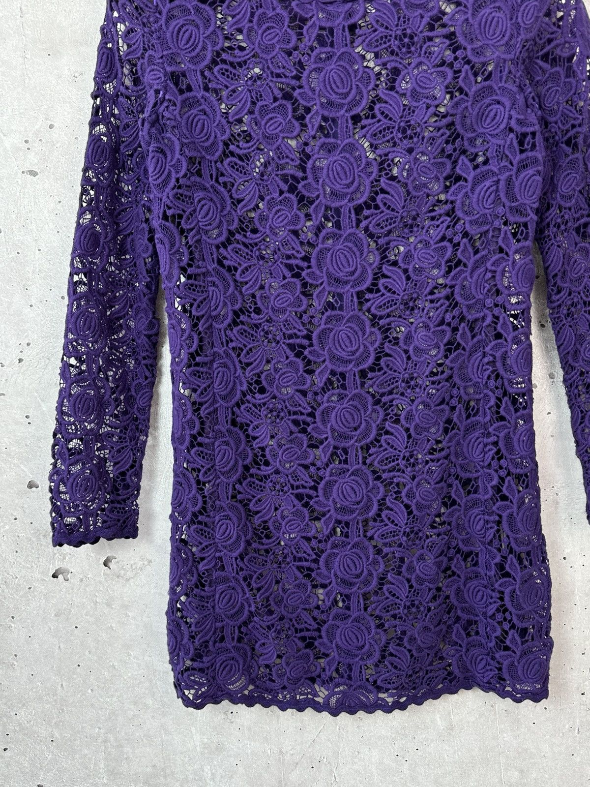 Blumarine Blumarine Made in Italy Embroidered Flowers Purple Dress Size M / US 6-8 / IT 42-44 - 3 Thumbnail