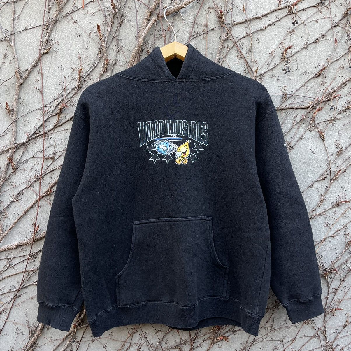 image of Skategang x Vintage 90’S World Industries Skateboards Hoodie in Black, Women's (Size Small)