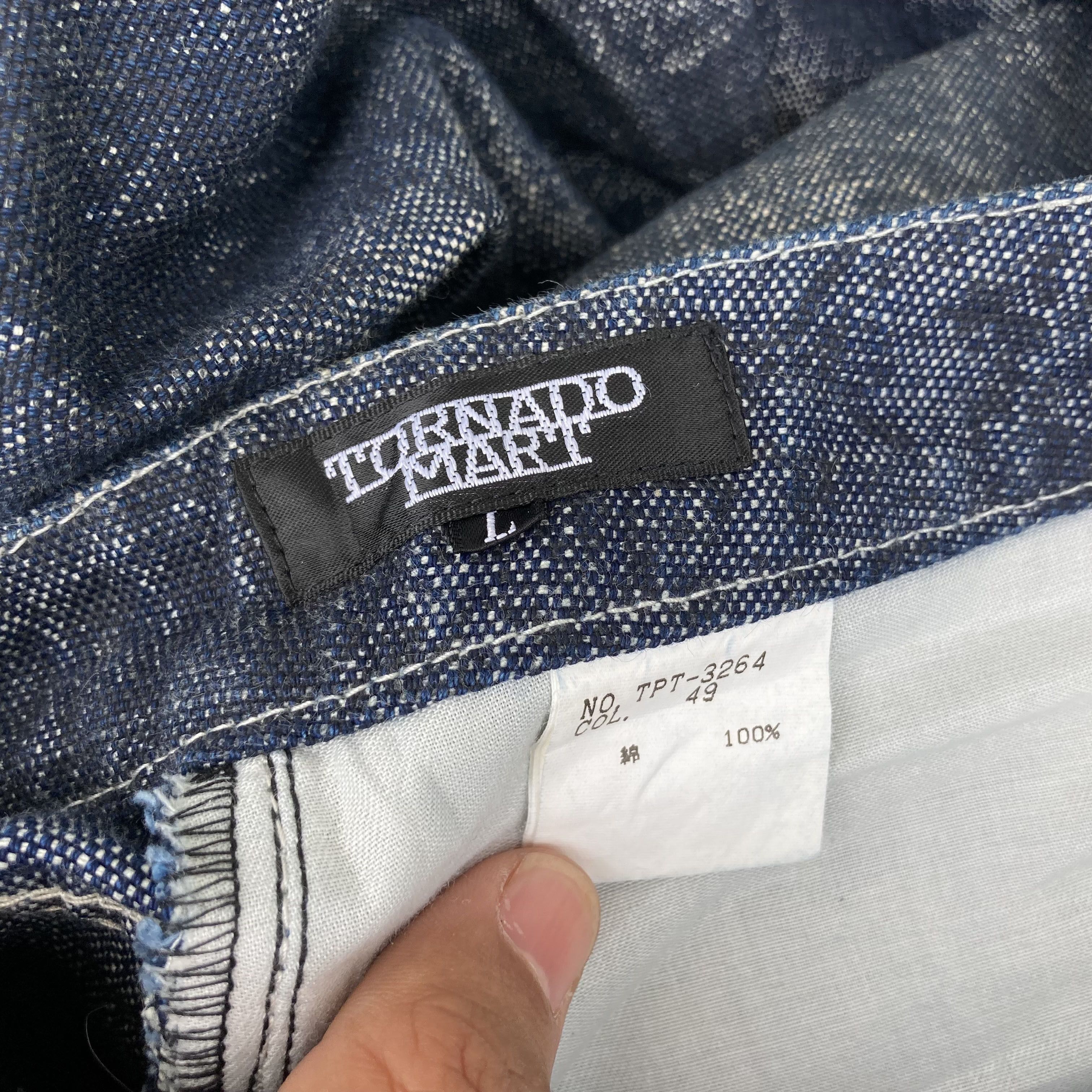 Tornado Mart × Vintage Vtg Tornado Mart Lace-Up Trouser Punk Flared Denim Jeans Size US 31 - 3 Thumbnail