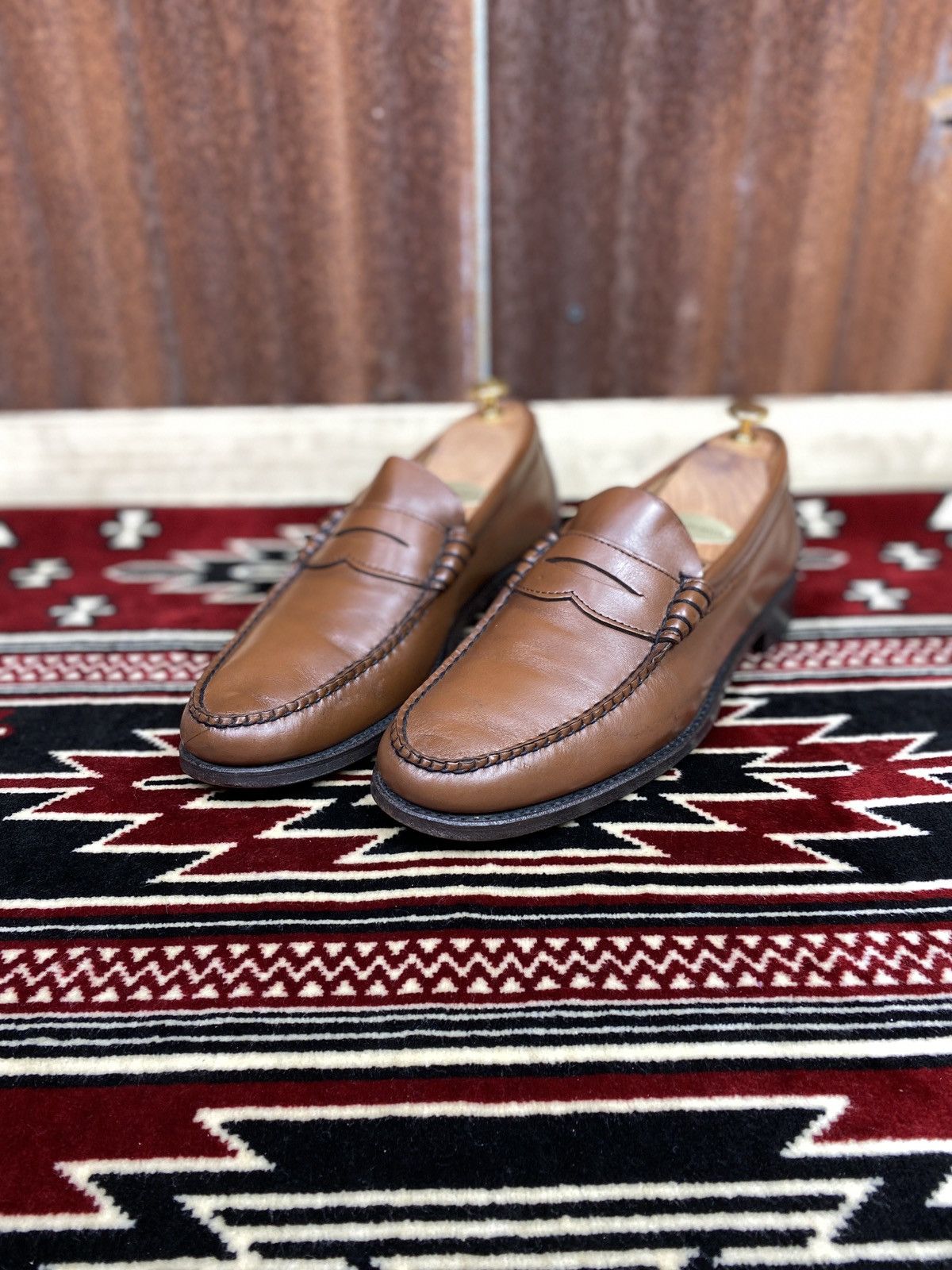Vintage Wright Arch Presever Shoes Brown Leather Penny Loafers Size US 11 / EU 44 - 1 Thumbnail