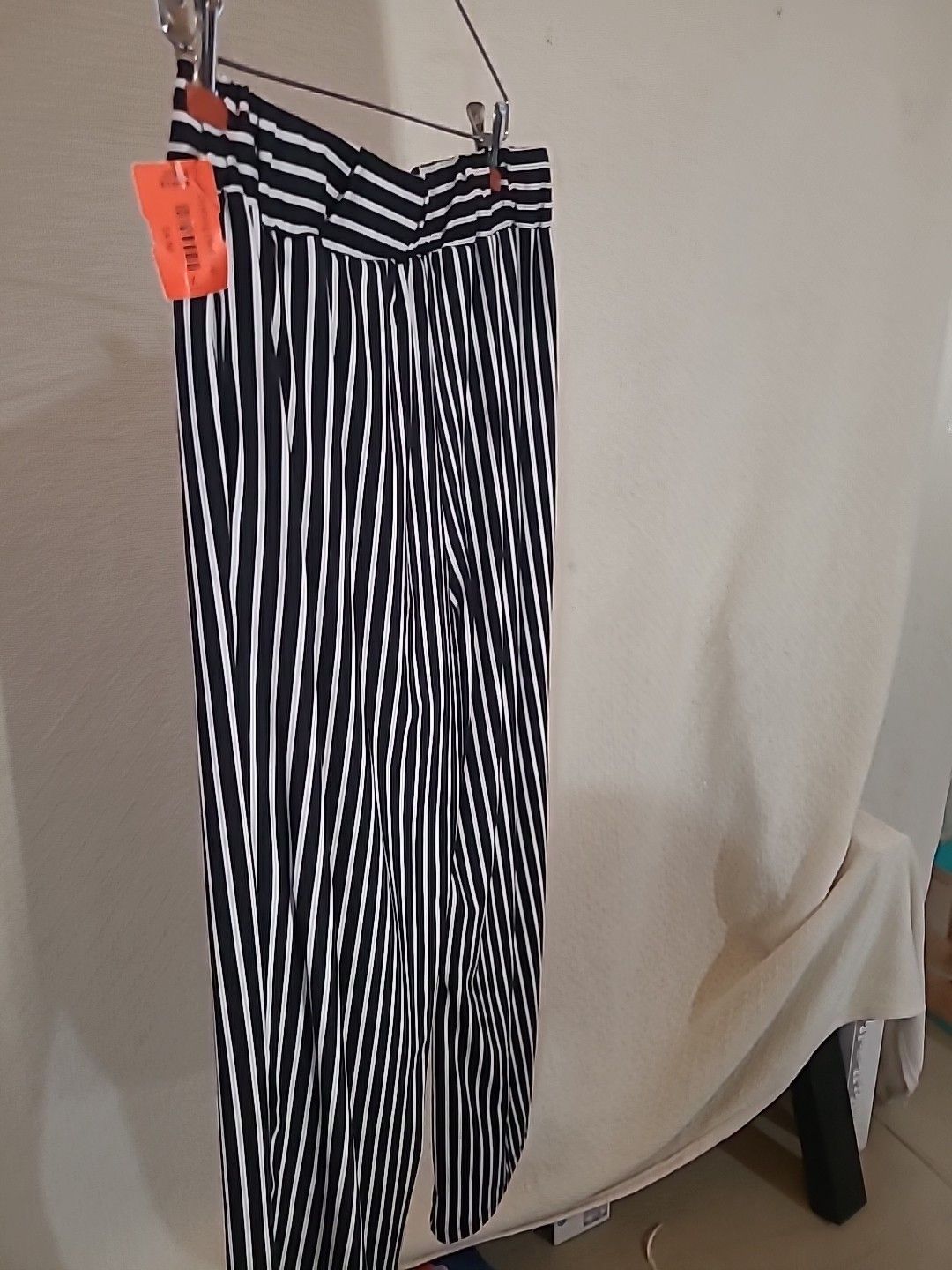 Other SABRINA Lauren Womens SZ L Black and White Striped Pants Size 34" / US 12 / IT 48 - 3 Thumbnail
