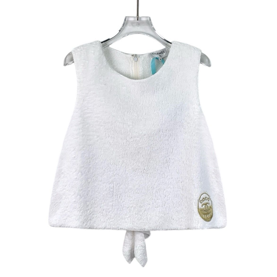 Chanel Chanel White Logo Embroidered Sleeveless Towel Vest K26WX Size S / US 4 / IT 40 - 1 Thumbnail