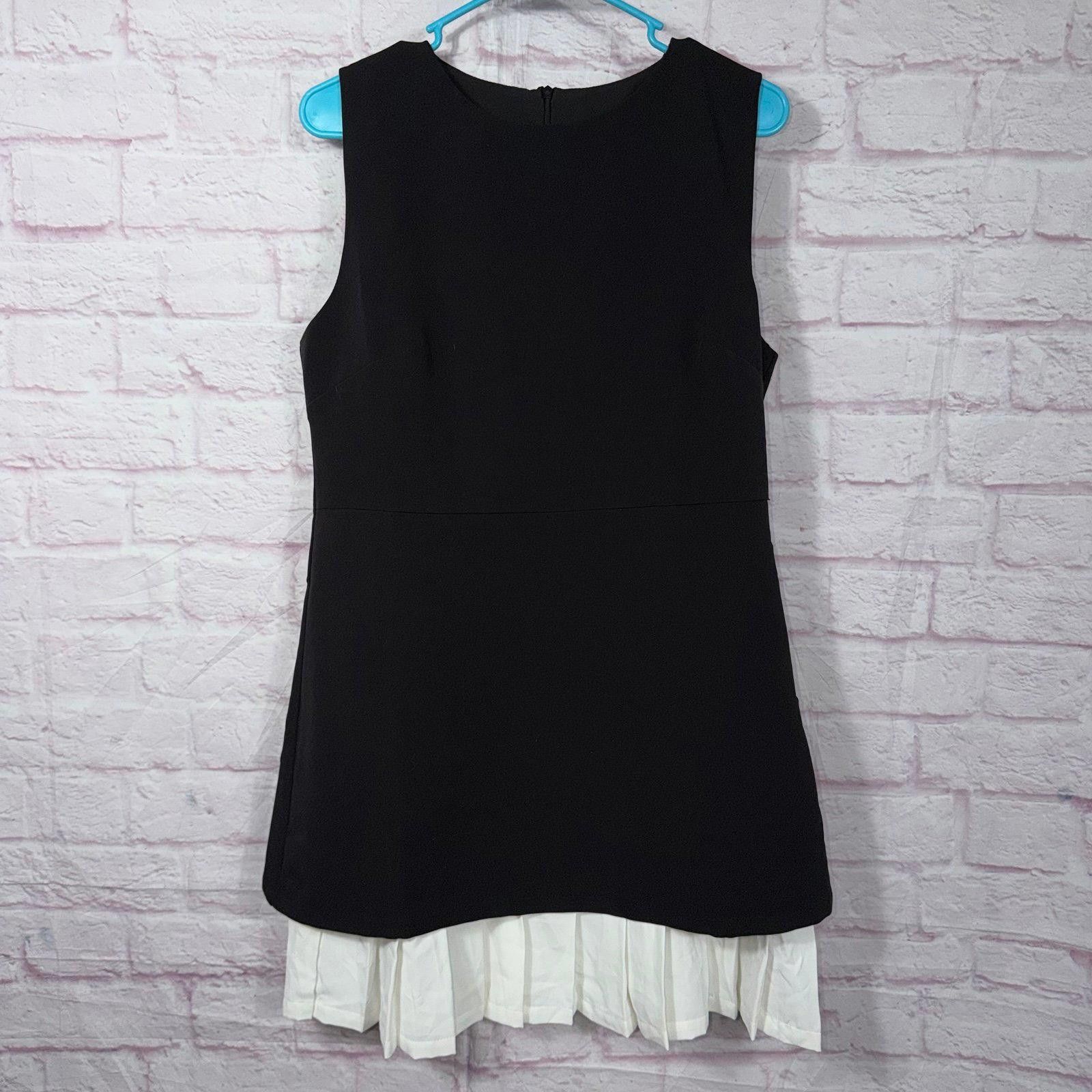 Other Commense Black Sleeveless Dress with Pleated Hem - XL NWT Size XL / US 12-14 / IT 48-50 - 2 Thumbnail