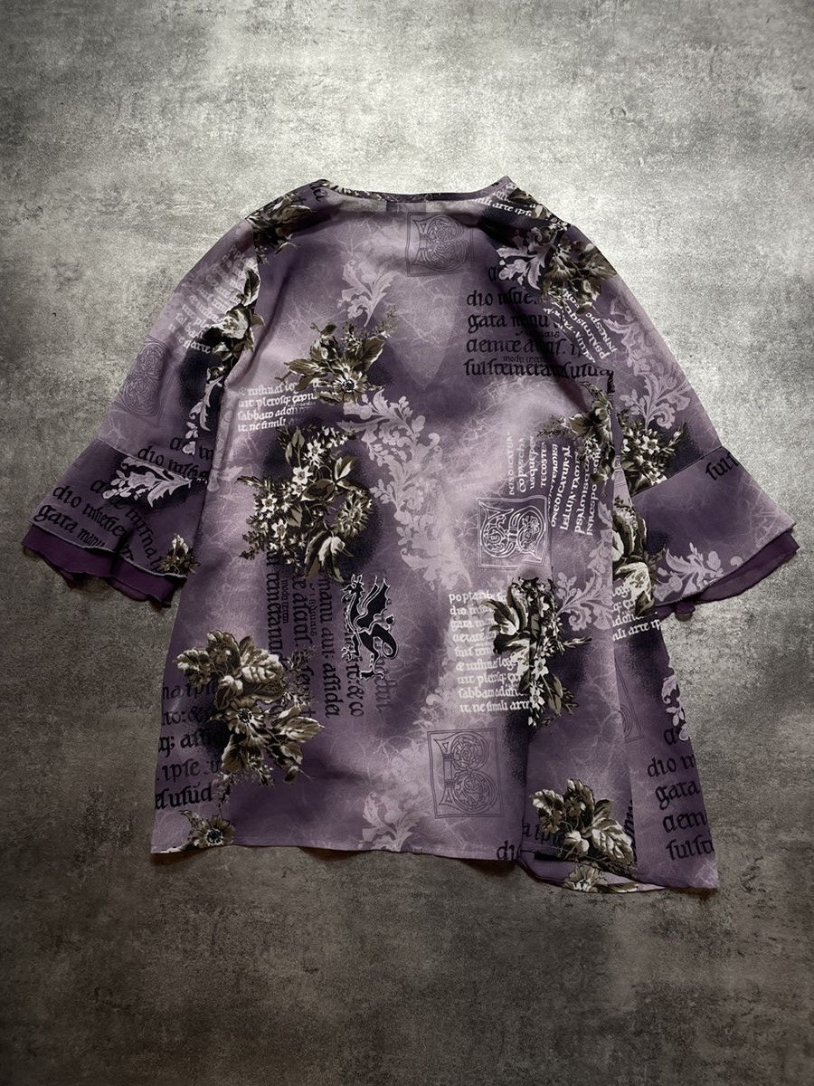 Vintage Avant Garde Y2K Blouse Streetwear Rare All Over Print Size L / US 10 / IT 46 - 3 Thumbnail