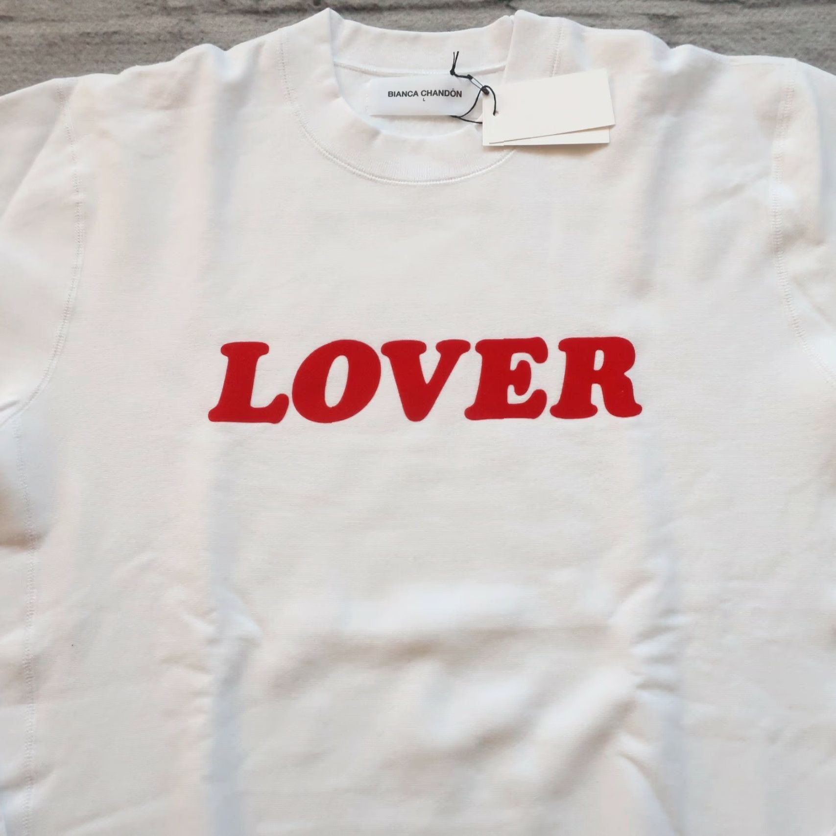 BIANCA CHANDON Bianca Chandon Lover Crew Sweatshirt Mens Large White Red 2015 Crewneck Sweatshirt White Red Men Large Size US L / EU 52-54 / 3 - 2 Thumbnail