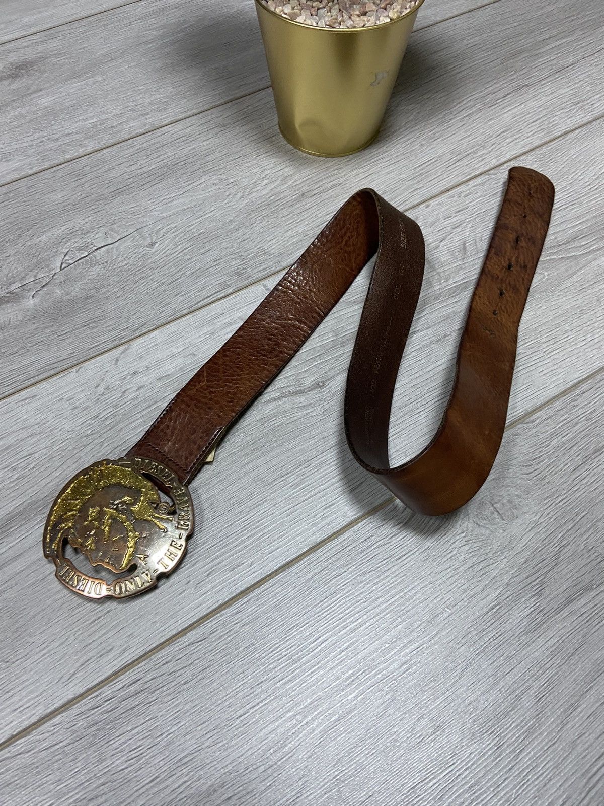 Diesel Diesel vintage big punk head buckle leather belt Italy Size ONE SIZE - 1 Thumbnail