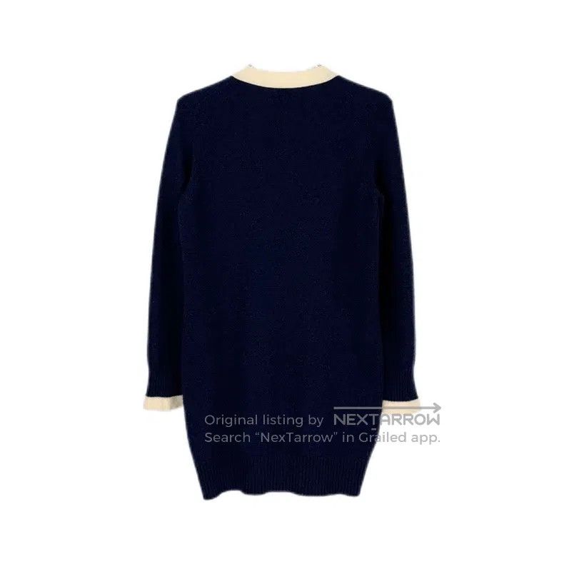Chanel Chanel Dark blue and white classic logo cashmere medium an Size XS / US 0-2 / IT 36-38 - 2 Thumbnail