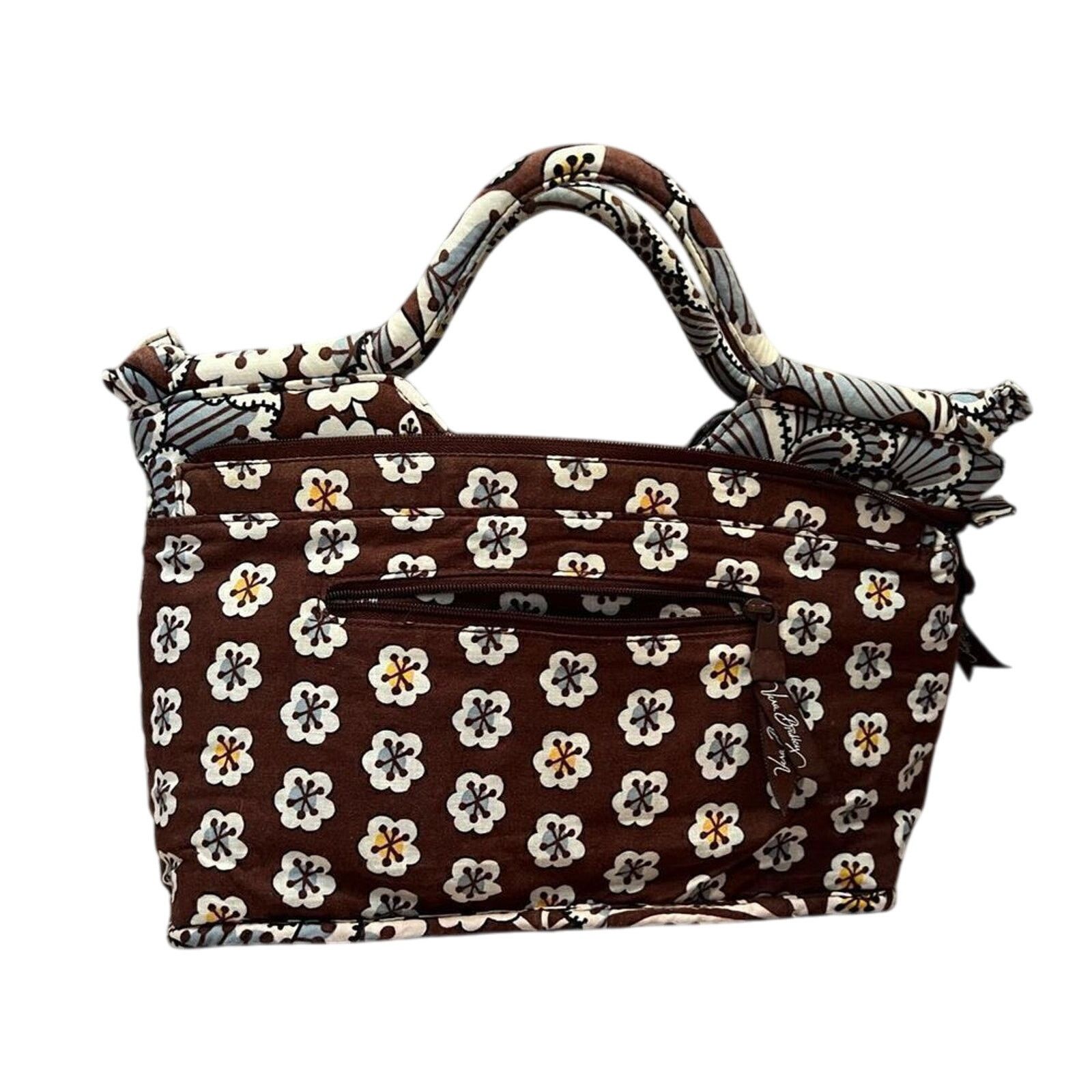 Vera Bradley Vera Bradley Slate Blooms Gabby Quilted Tote Handbag Brown Size ONE SIZE - 7 Thumbnail