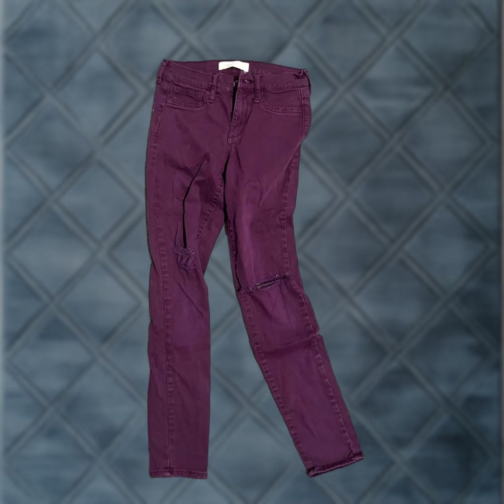 Gap VINTAGE Gap Denim Leggings Women Maroon 25R Denim Stretch Size 25 Women Leggings Maroon 90s Gap Womens Size 42" / US 20 - 1 Thumbnail