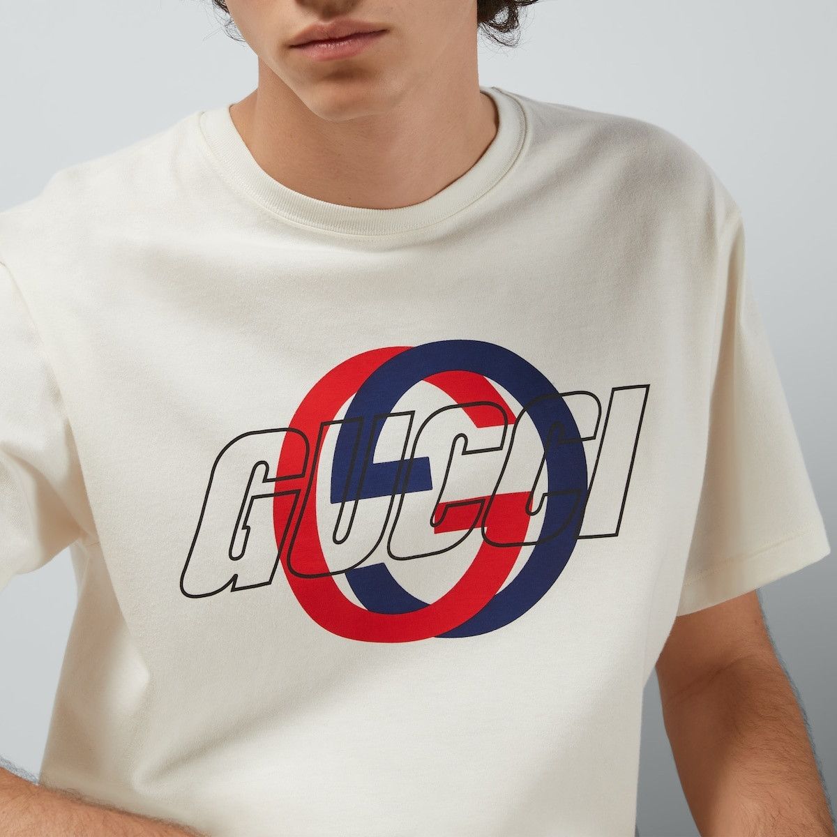 Gucci o1s1wg111025 Cotton Jersey Printed T-Shirt in Off White Size US XXL / EU 58 / 5 - 3 Thumbnail