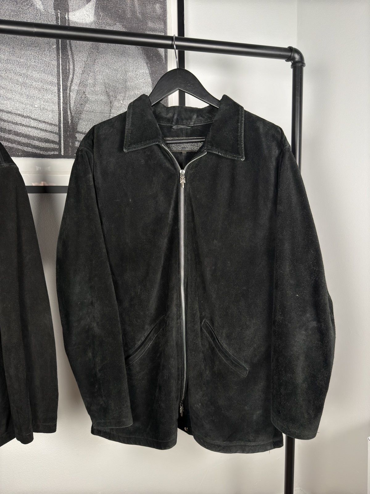 Chrome Hearts 90s GRAIL🚭 SUEDE WESTERN FLEUR JACKET .925 SILVER DOUBLE ZIP Size US L / EU 52-54 / 3 - 6 Thumbnail