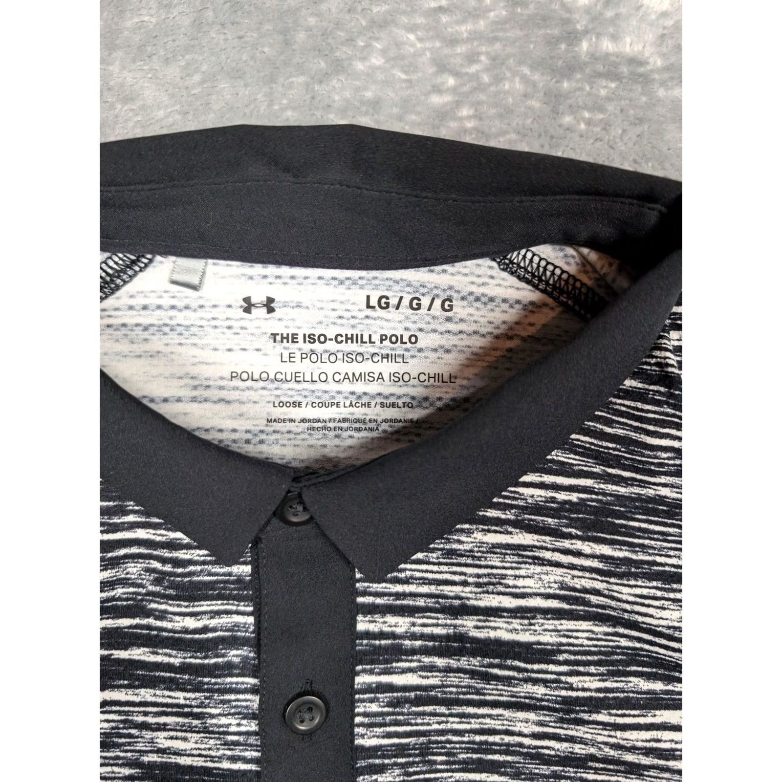 Under Armour Under Armour Iso-Chill Polo Shirt Mens Large Black White Golf Performance Loose Fit Shirt Size US L / EU 52-54 / 3 - 4 Thumbnail