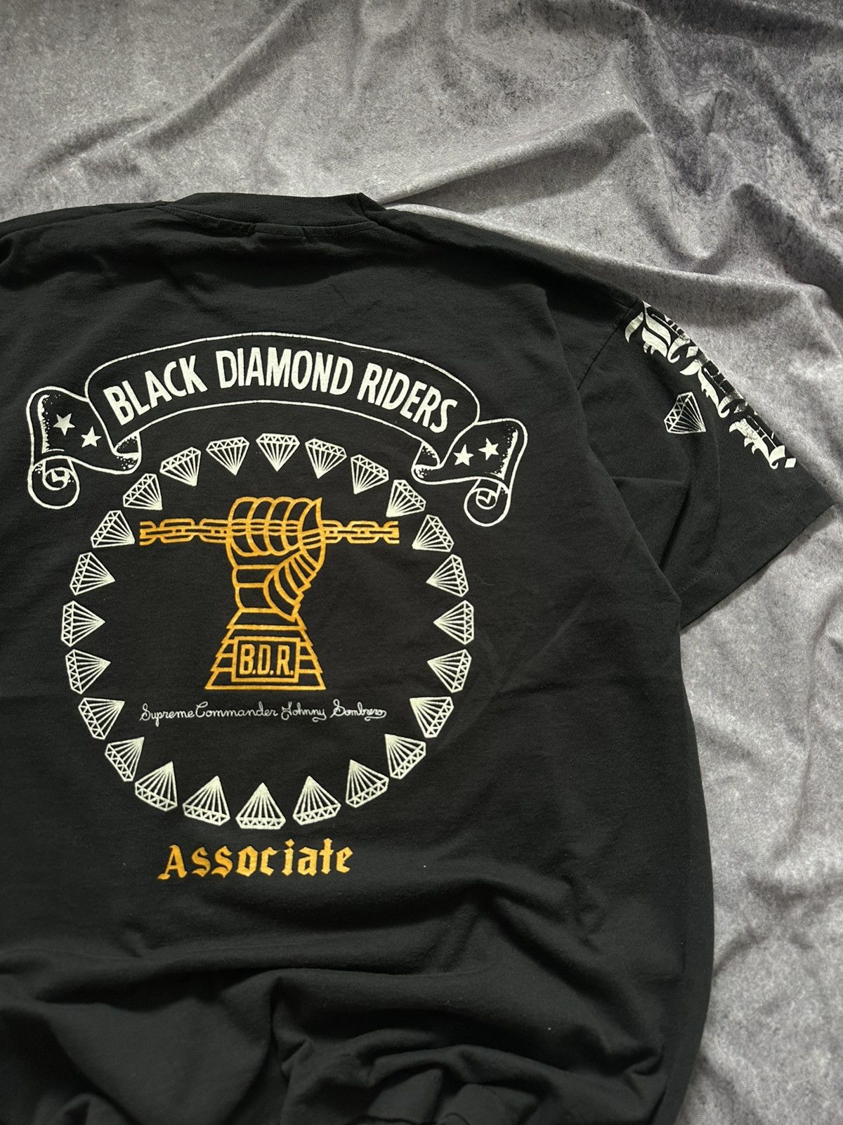 Fruit Of The Loom 90s Black Diamond Riders Johny Sombrero Vintage Black Tee Size US XL / EU 56 / 4 - 15 Thumbnail