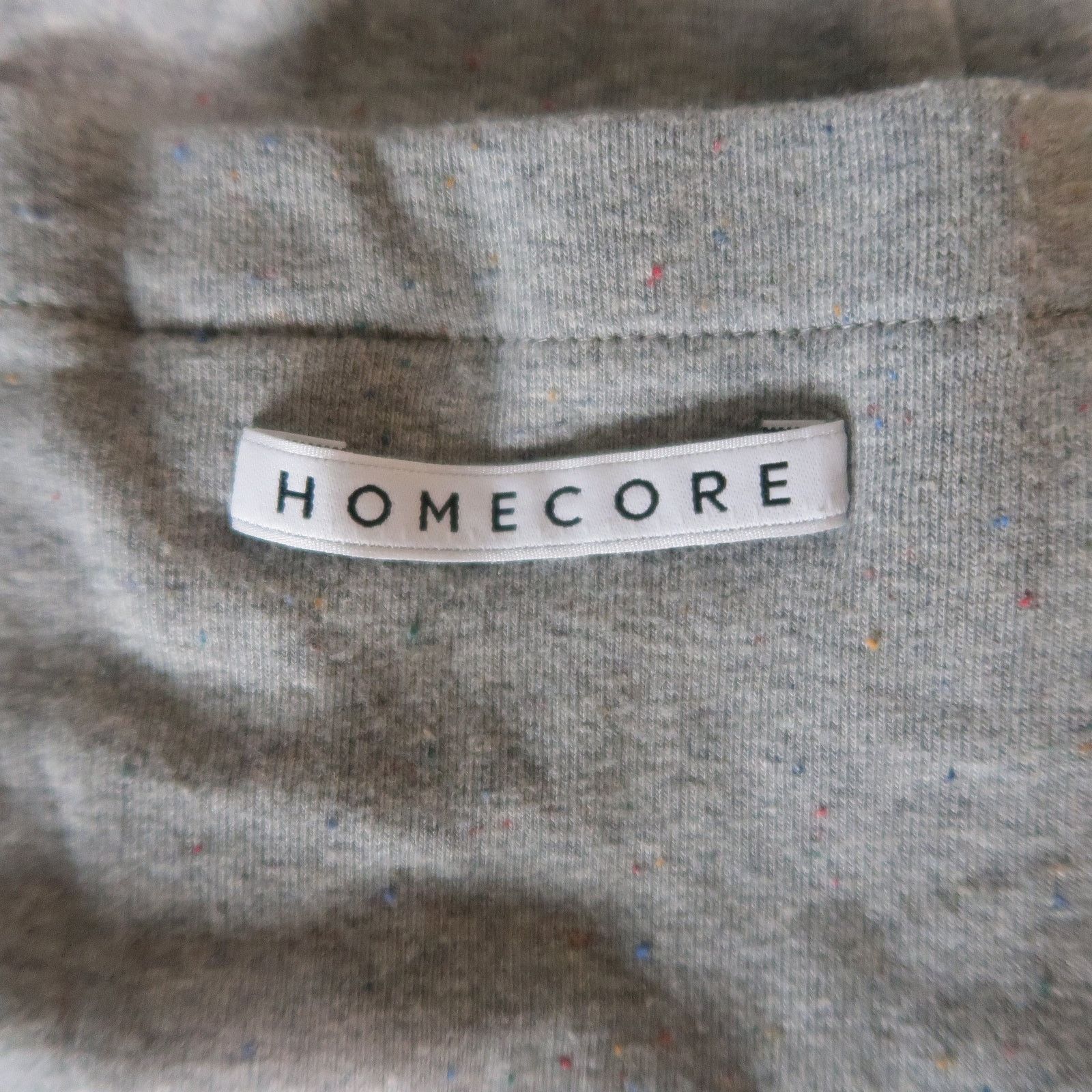 S Heather Gray Speckled Jersey Button Up Collared Jacket