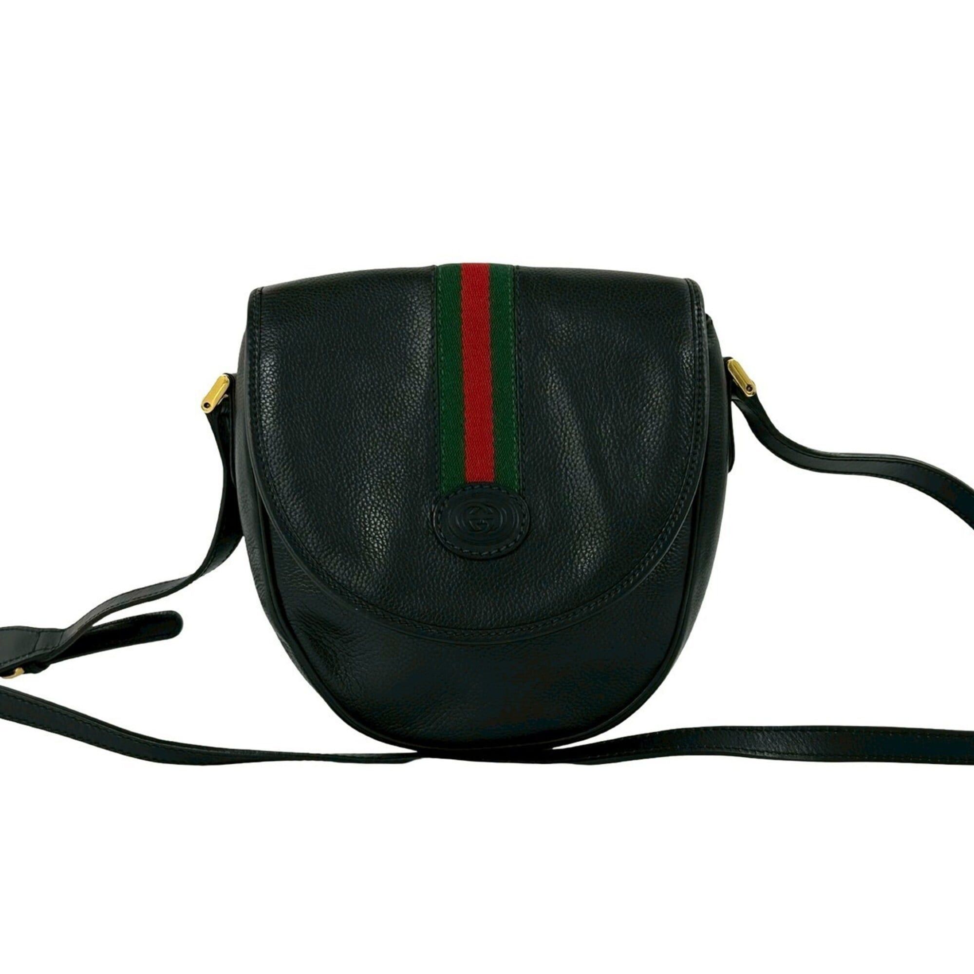 Gucci GUCCI Vintage Sherry Line GG Logo Leather Shoulder Bag/Pouch, Black, 30958 Size ONE SIZE - 1 Thumbnail