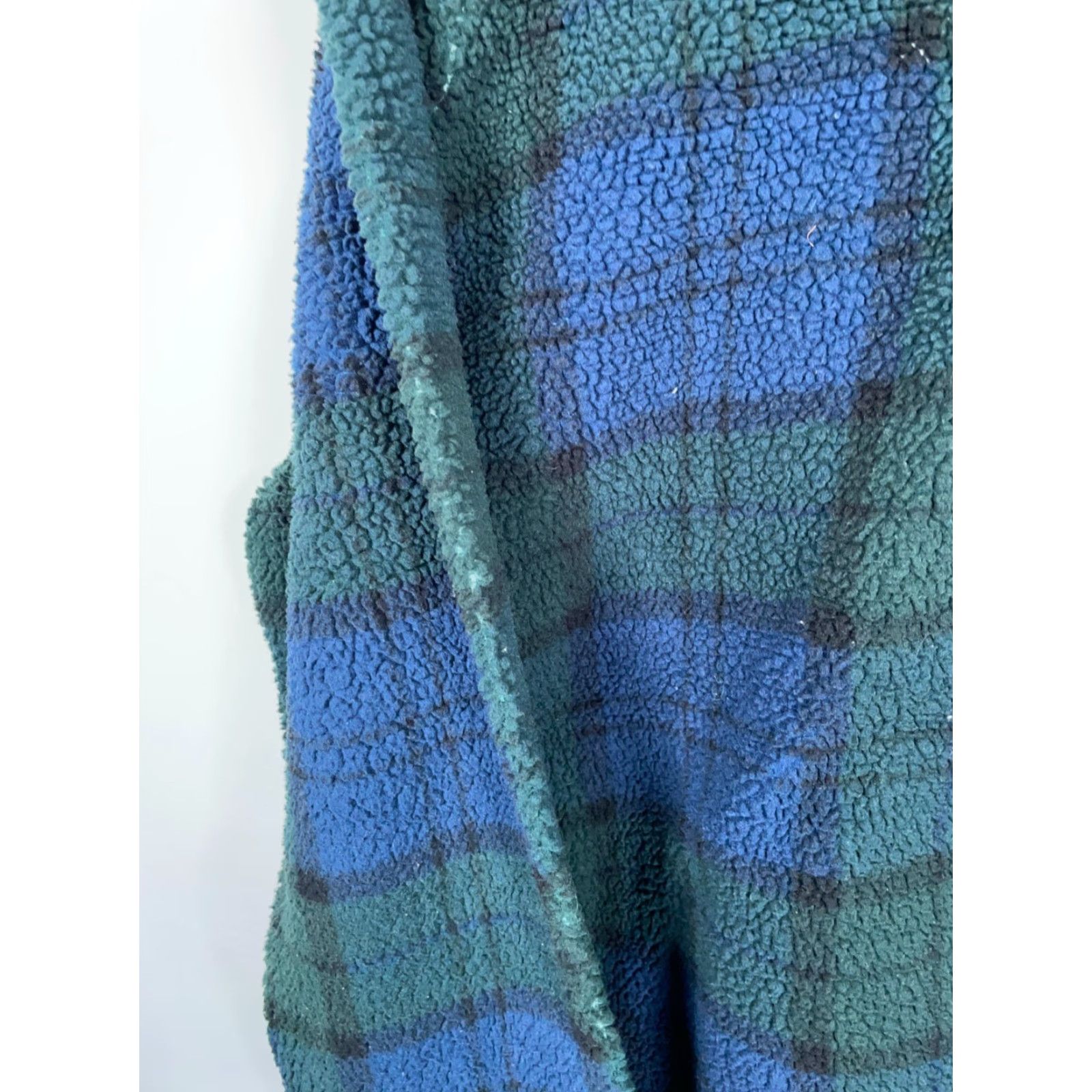 Nautica Nautica Fleece Jacket 1/4 Zip Plaid XL Tall Mens Green Blue Blackwatch Knit Pullover Casual Vintage Size US XL / EU 56 / 4 - 6 Thumbnail